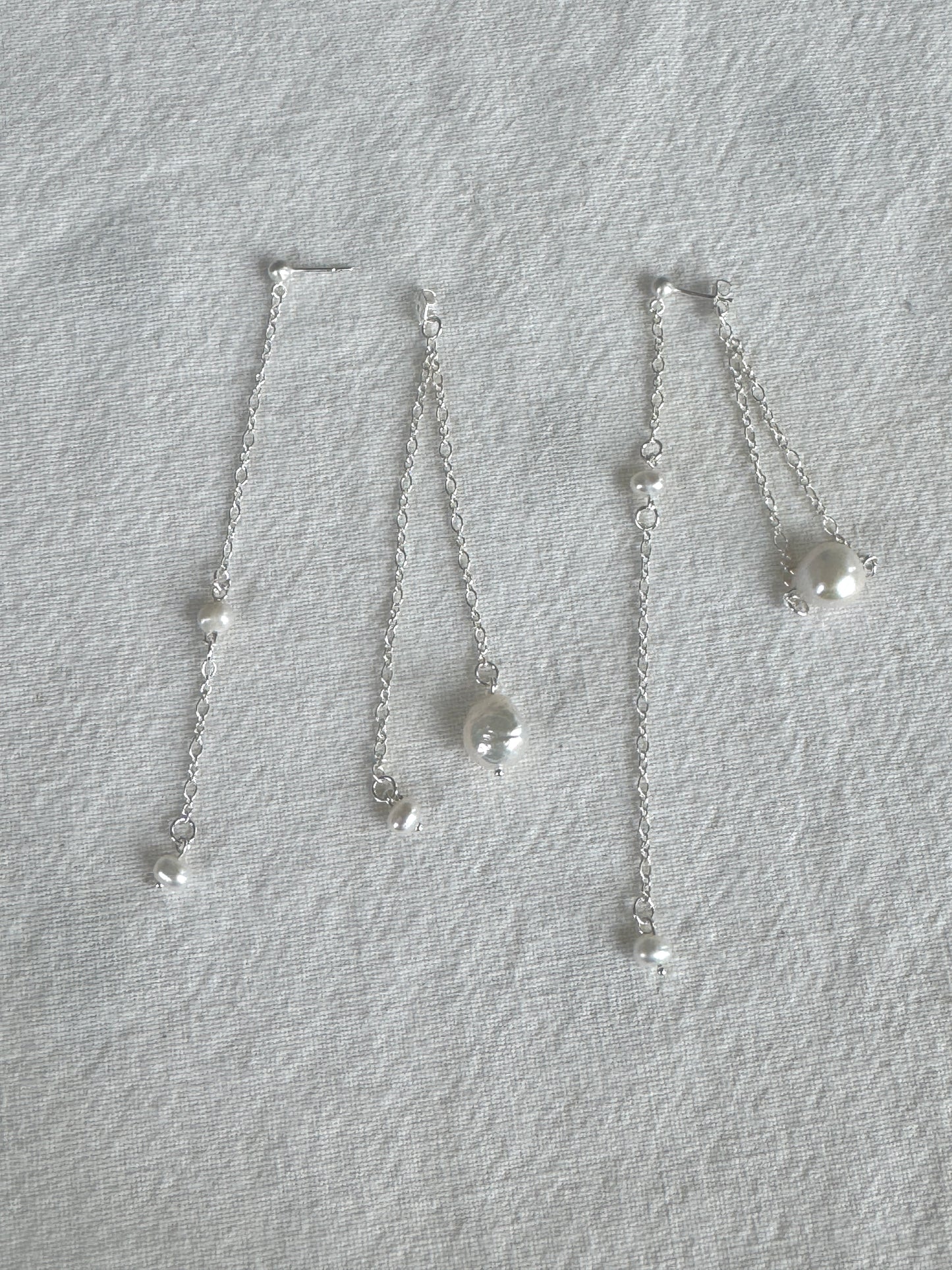 Handmade Silver Drop Earrings with Freshwater Pearls