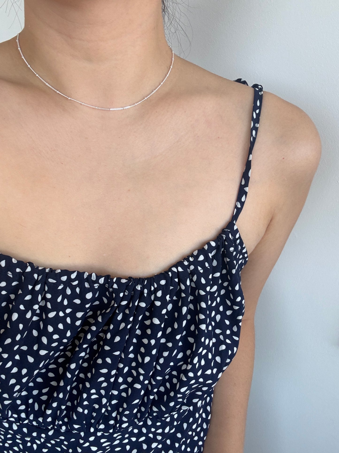 Minimal Silver Bead Necklace & Bracelet (Set or Solo)