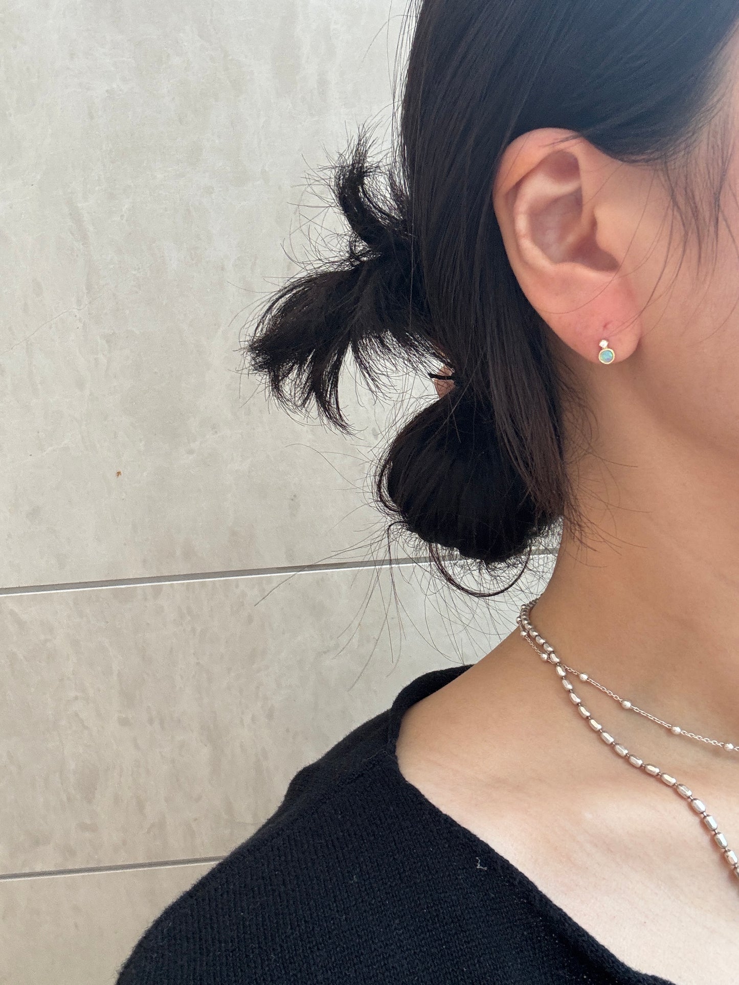 Opal Stud Earrings – Minimal Gold Plated Sterling Silver