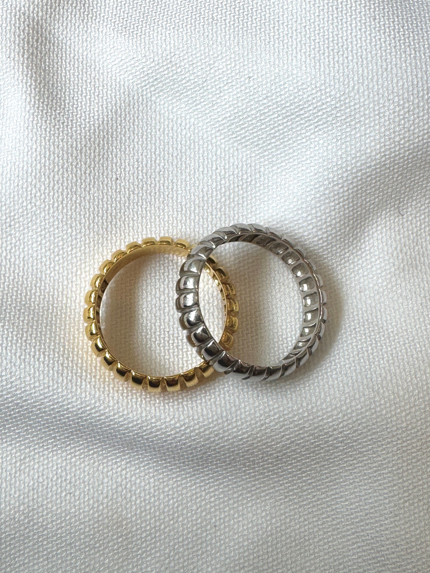 Chunky Textured Band Ring – Gold Plated & Silver