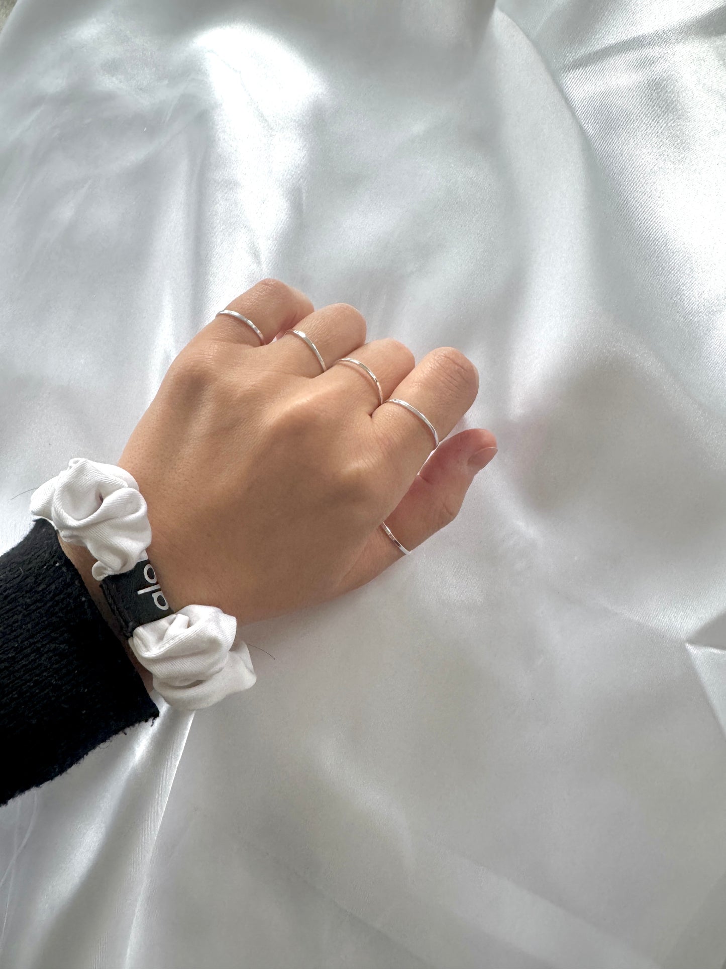 Thin Sterling Silver Ring – 1mm Plain or Hammered Finish, Minimalist Stacking Ring