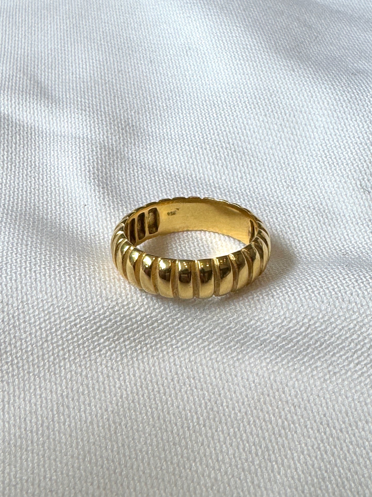 Chunky Textured Band Ring – Gold Plated & Silver