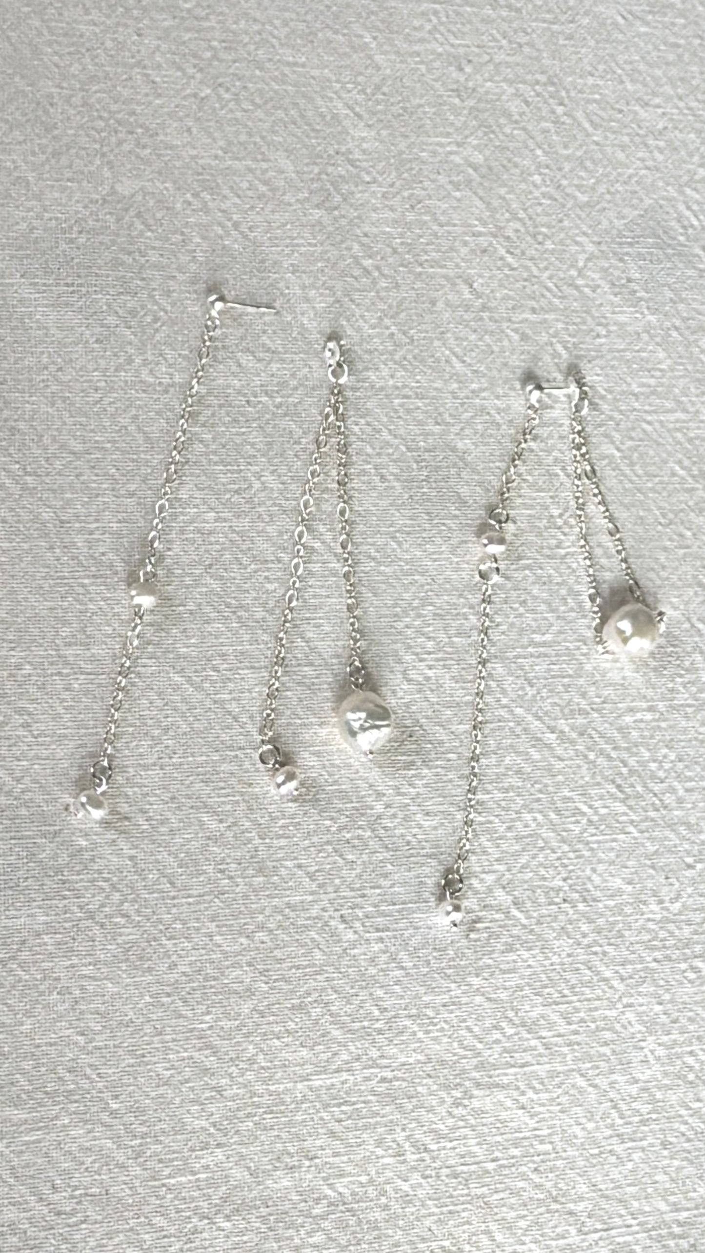 Handmade Silver Drop Earrings with Freshwater Pearls