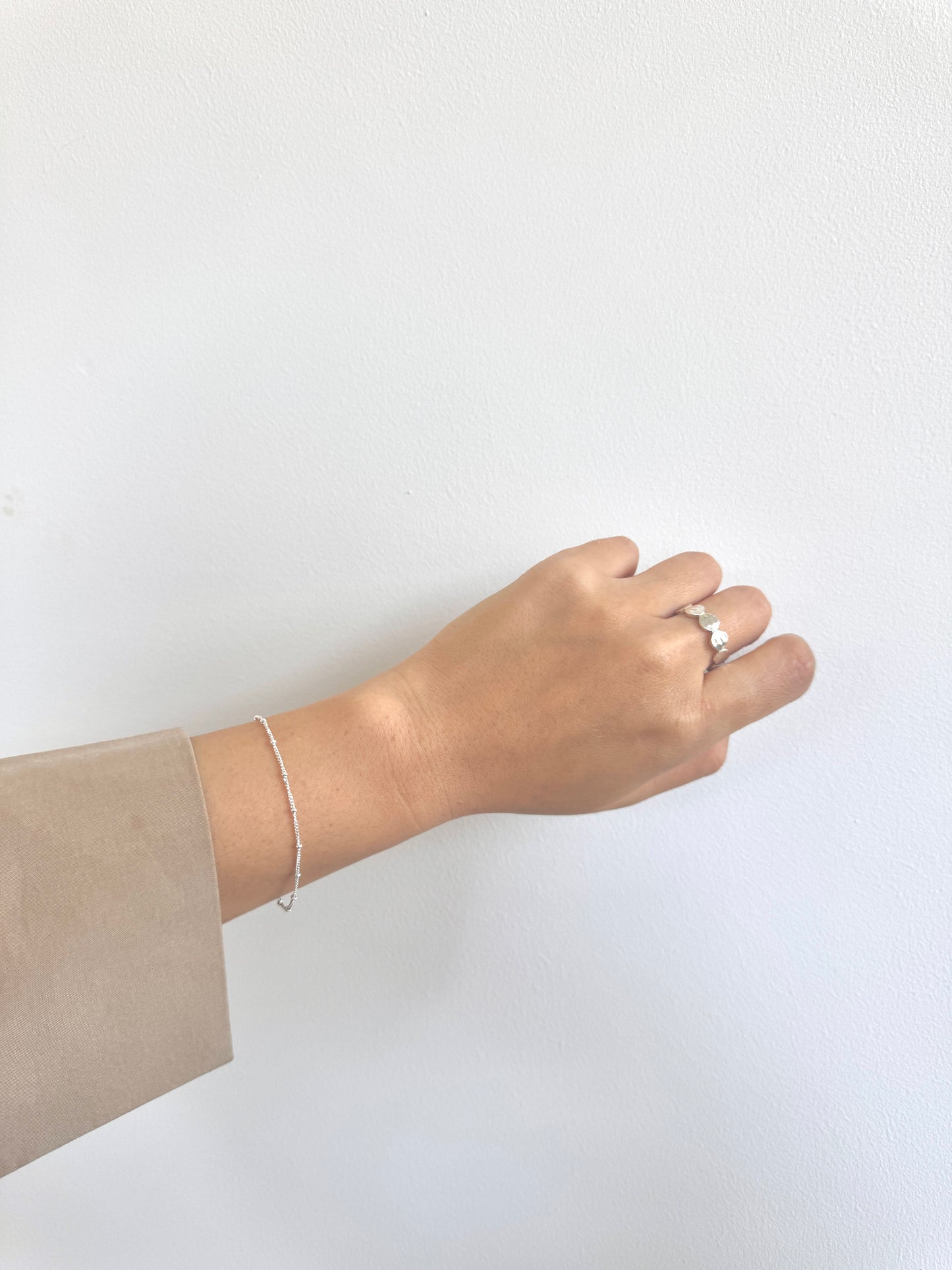 Minimal Silver Bead Necklace & Bracelet (Set or Solo)