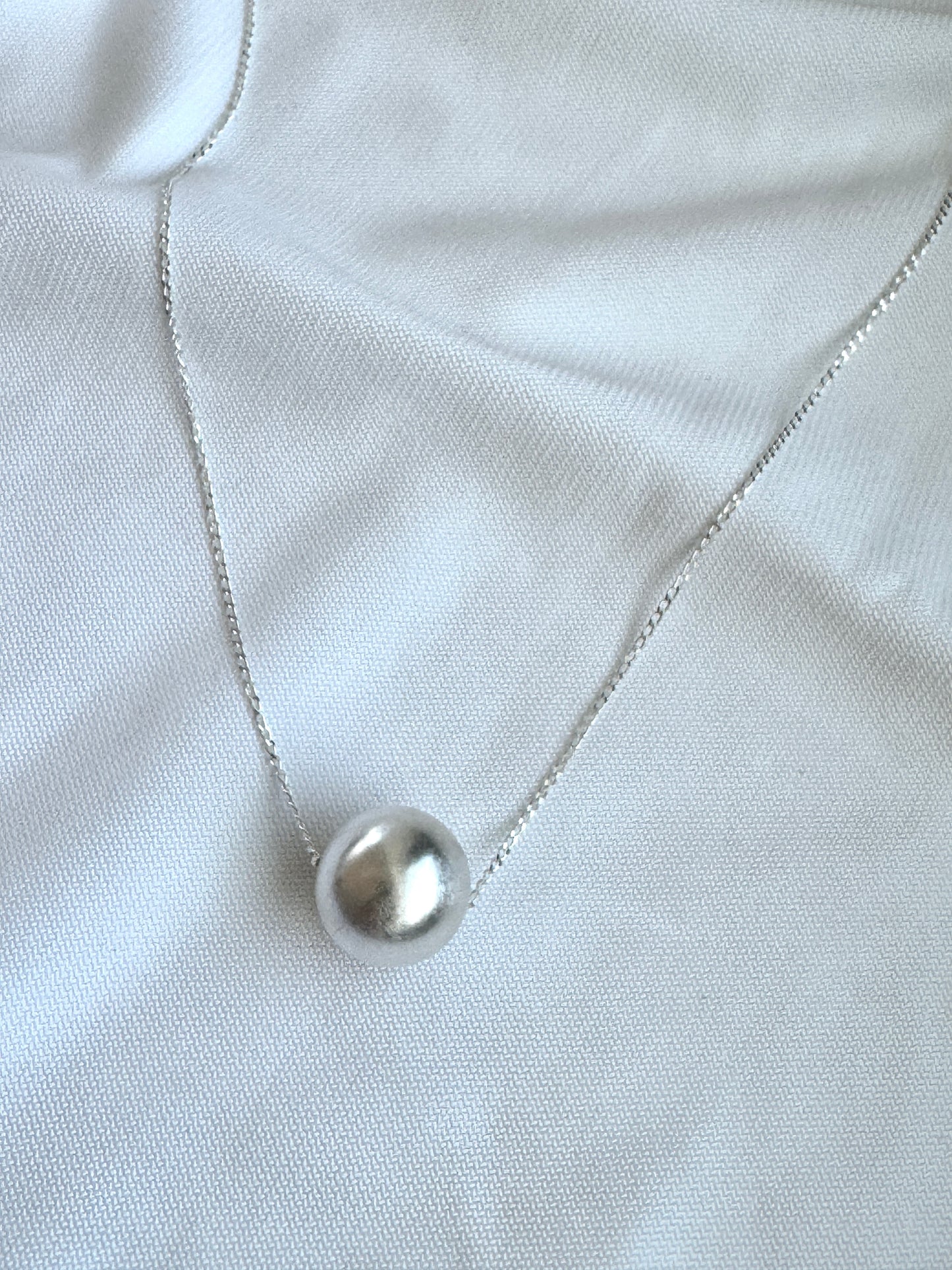 Long Silver Orb Necklace – 30” / 40”