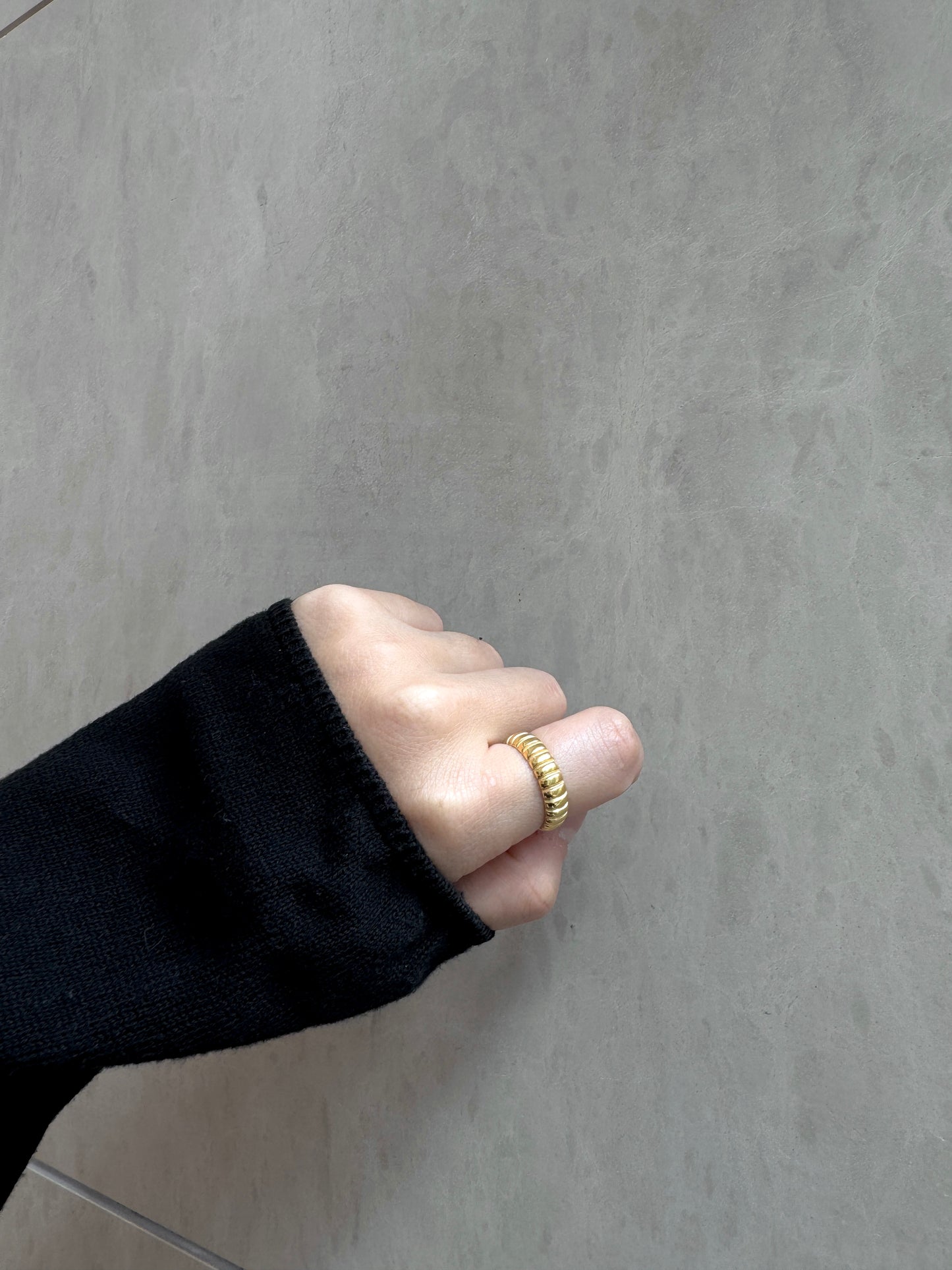 Chunky Textured Band Ring – Gold Plated & Silver