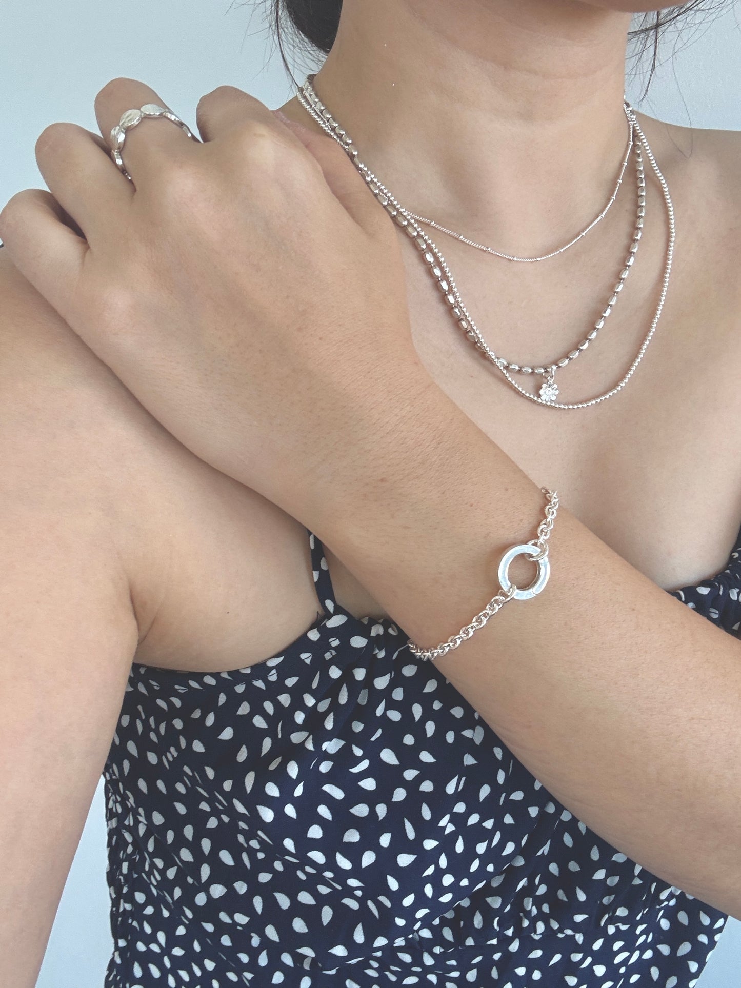 Circle Link Silver Bracelet – Minimal & Handmade
