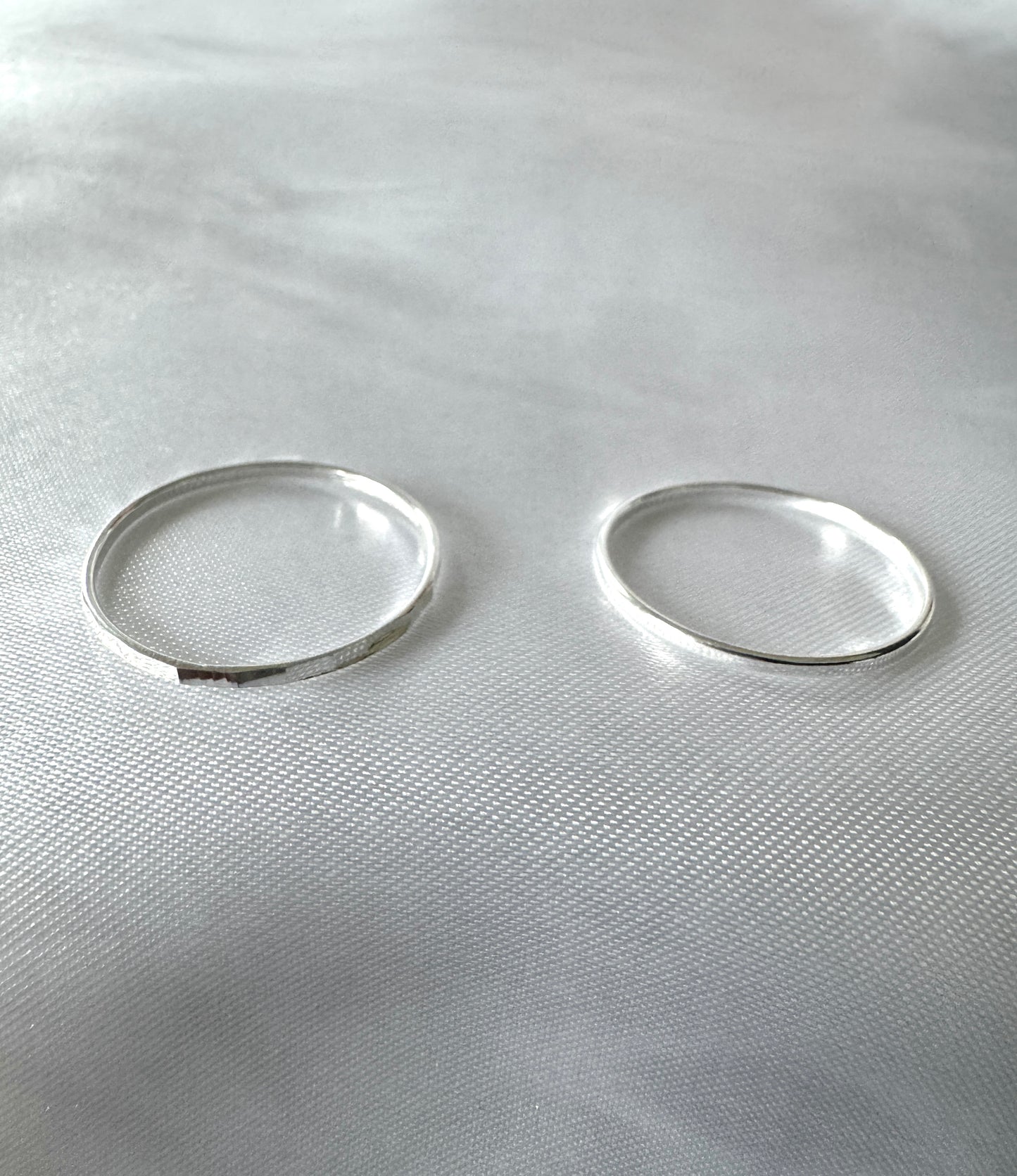 Thin Sterling Silver Ring – 1mm Plain or Hammered Finish, Minimalist Stacking Ring