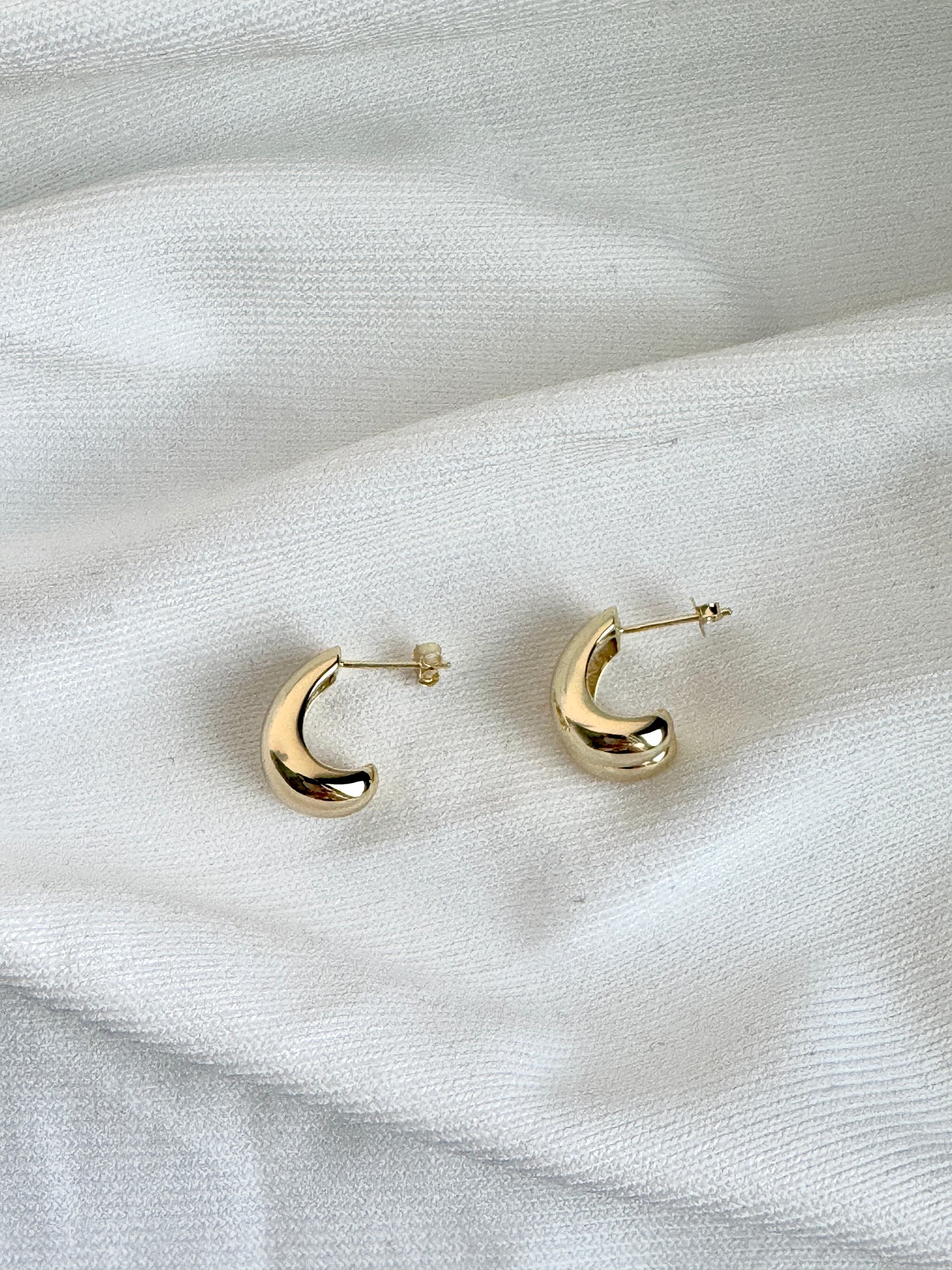 Bold Chunky Gold Plated Silver Stud Earrings