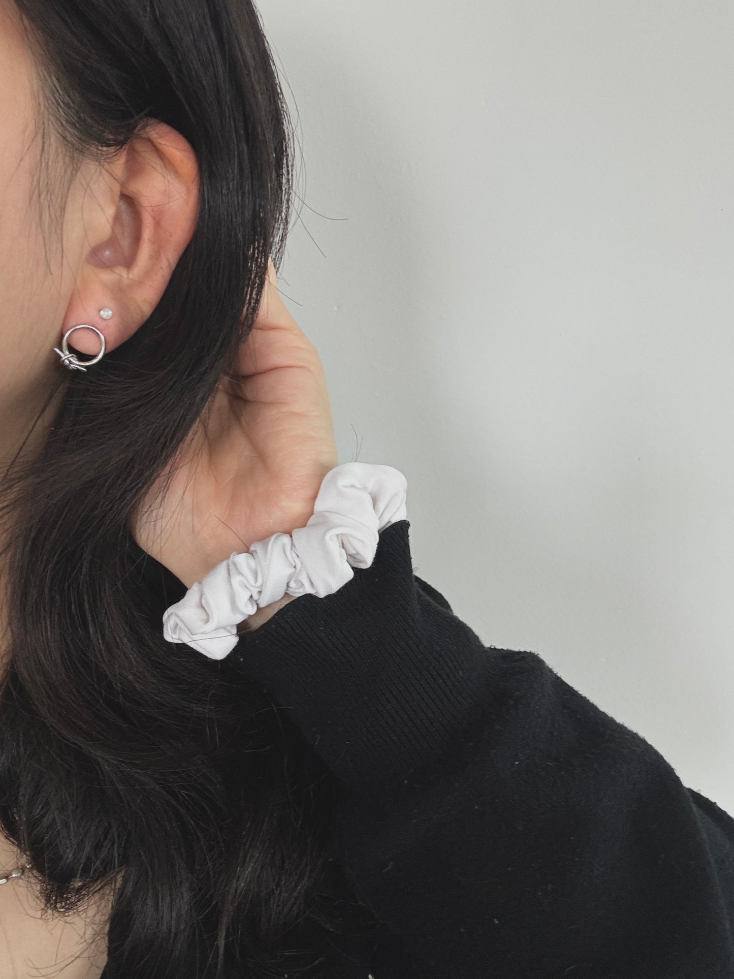 Knot Circle Stud Earrings – Minimalist Sterling Silver Design