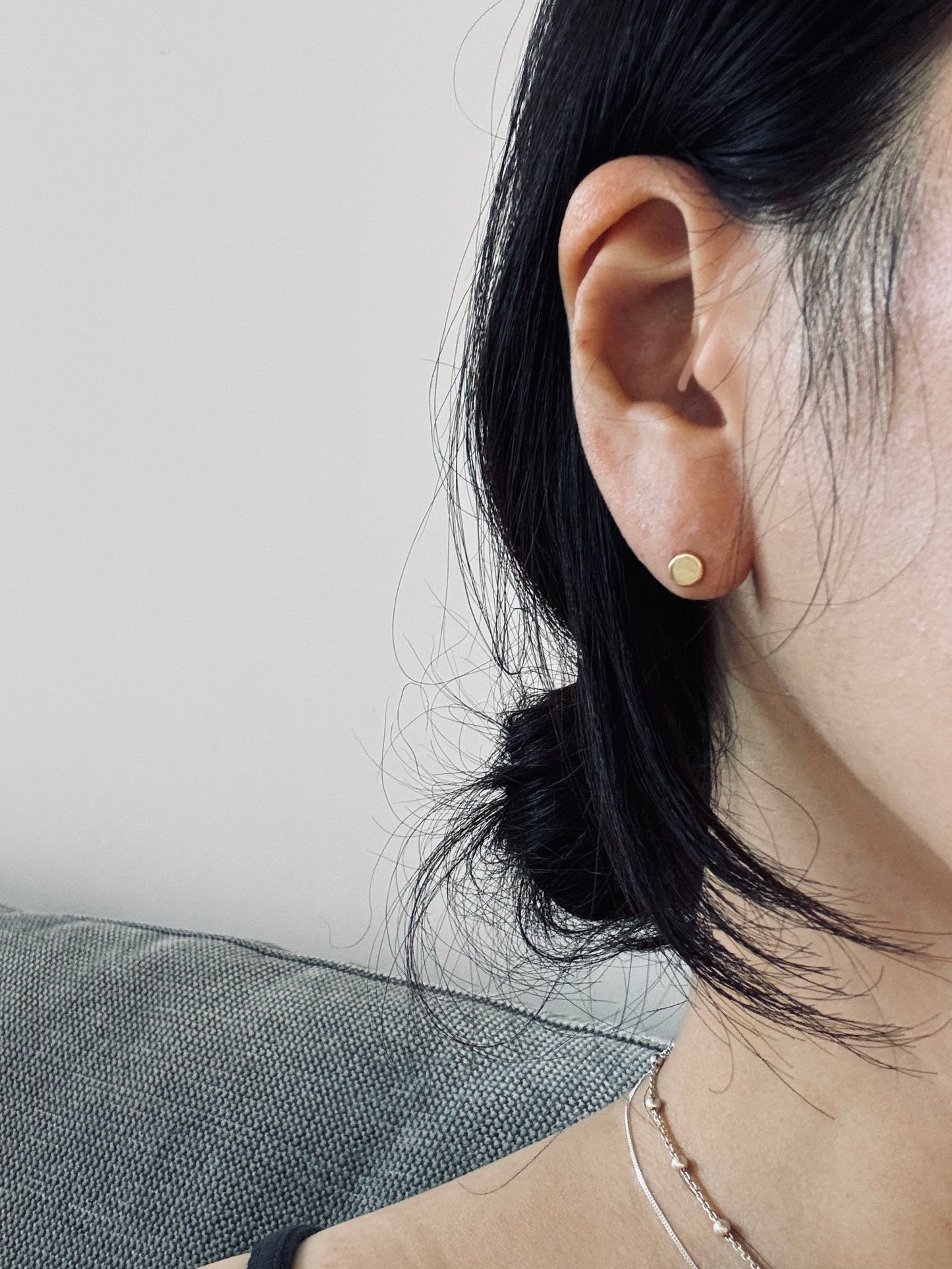 Minimalist Solid Circle Stud Earrings | Sterling Silver & Gold Plated | Everyday Dot Earrings