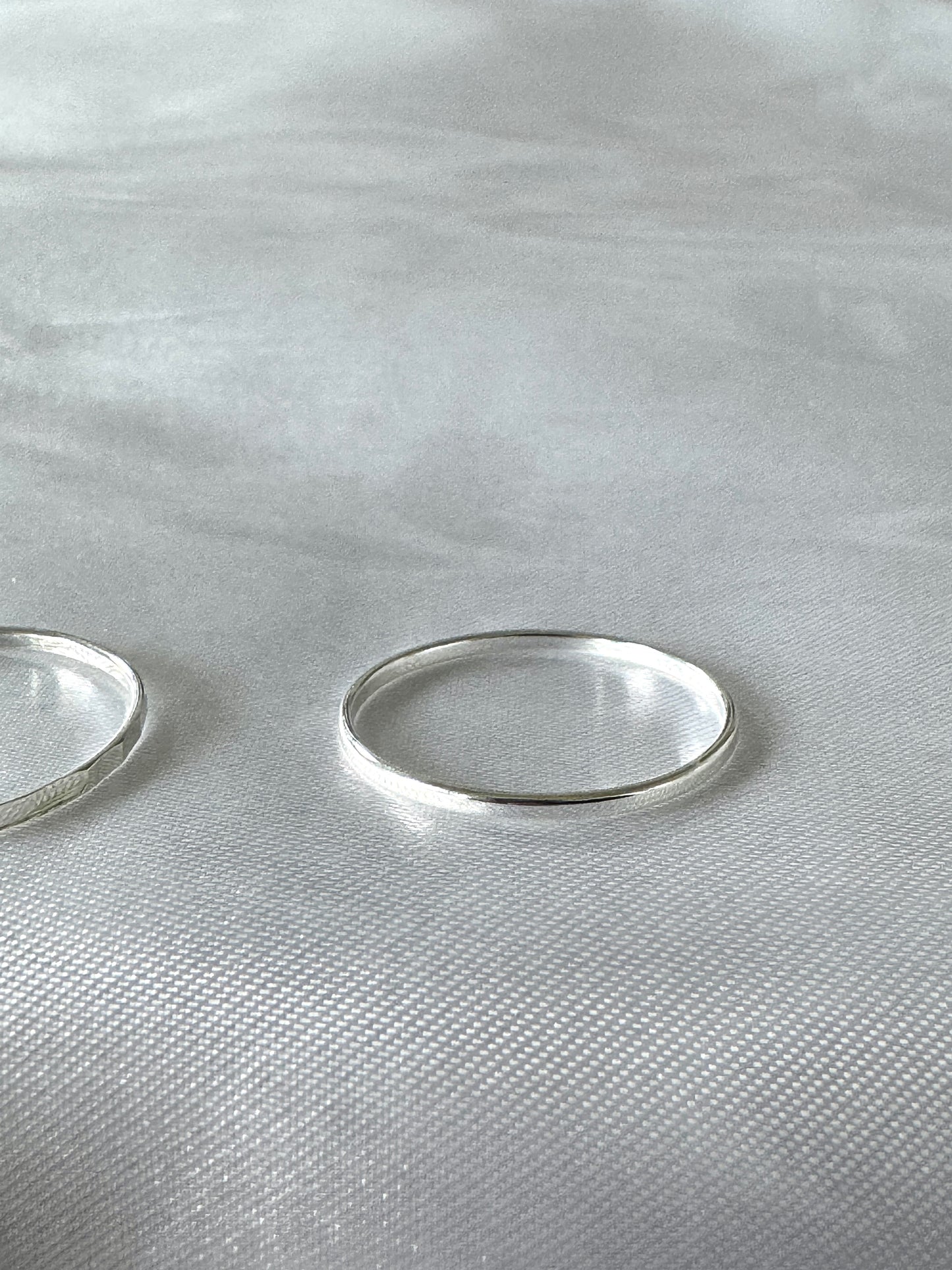 Thin Sterling Silver Ring – 1mm Plain or Hammered Finish, Minimalist Stacking Ring