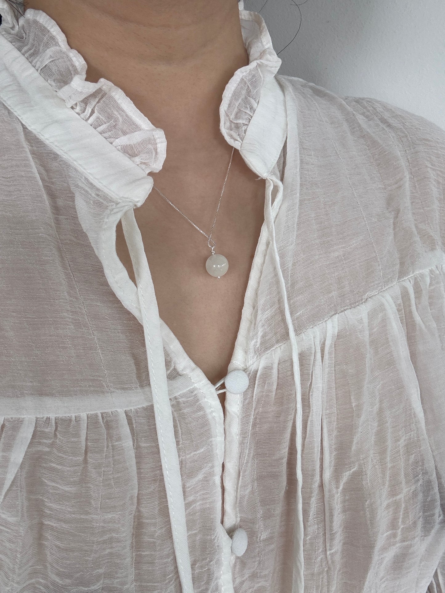 18mm Aquamarine Pendant Necklace – All Handmade with Sterling Silver