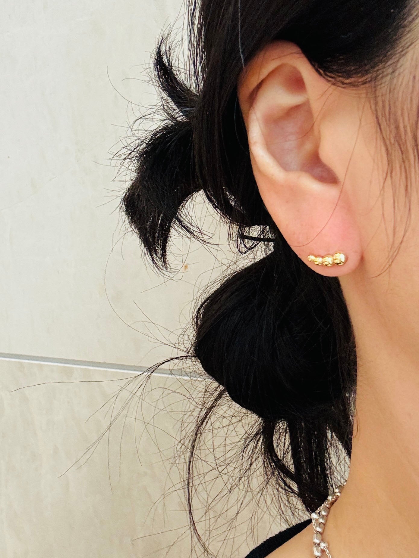 Dainty Climber Earrings | Silver or Gold Plated | Small Crawler Studs