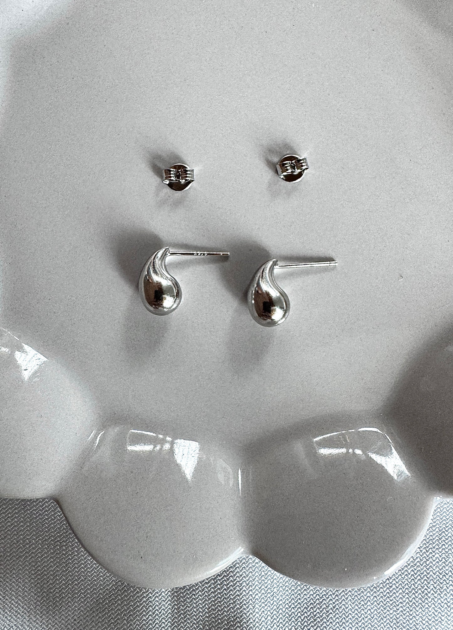 Bold Teardrop Stud Earrings – Solid Sterling Silver
