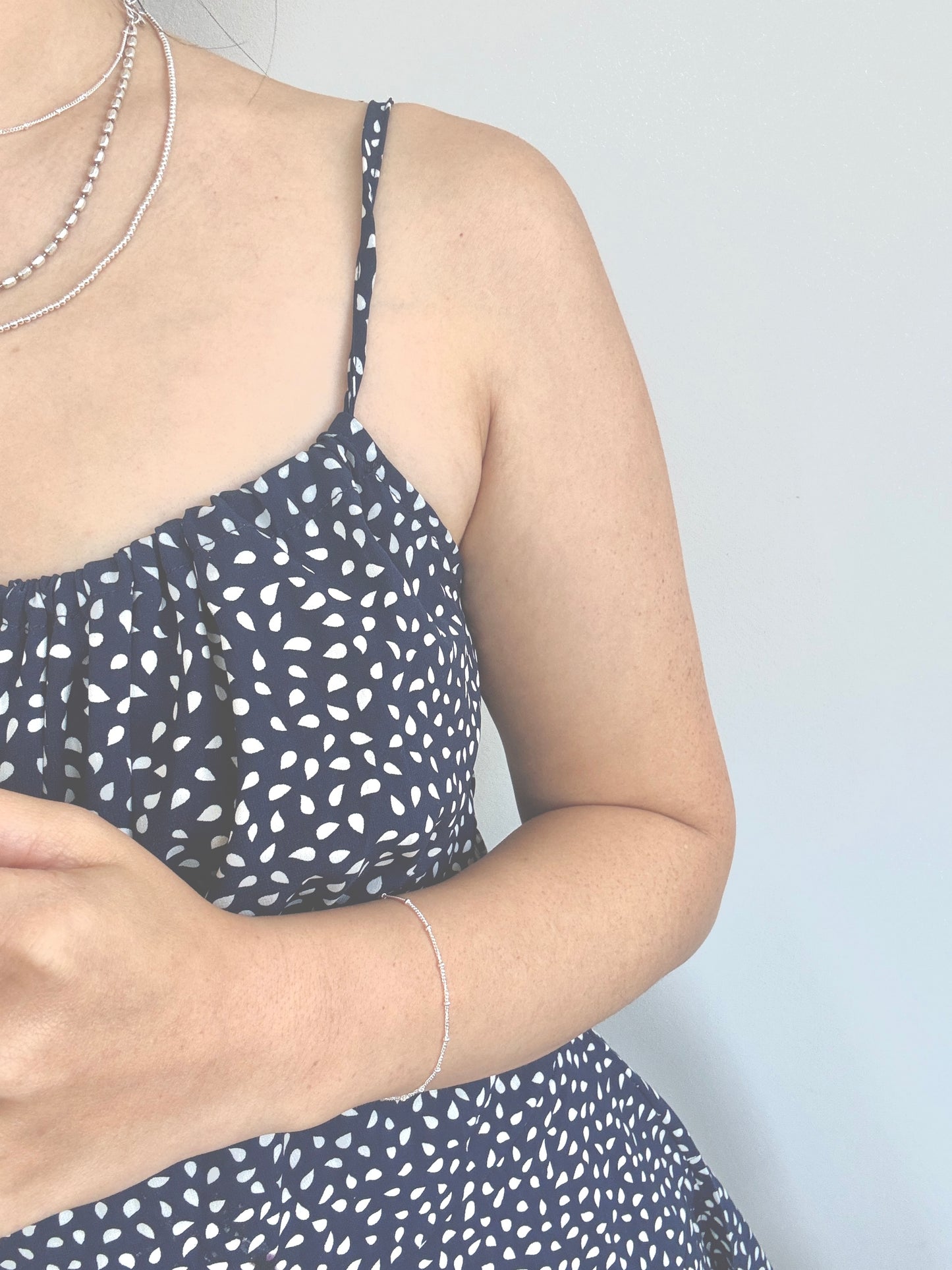 Minimal Silver Bead Necklace & Bracelet (Set or Solo)