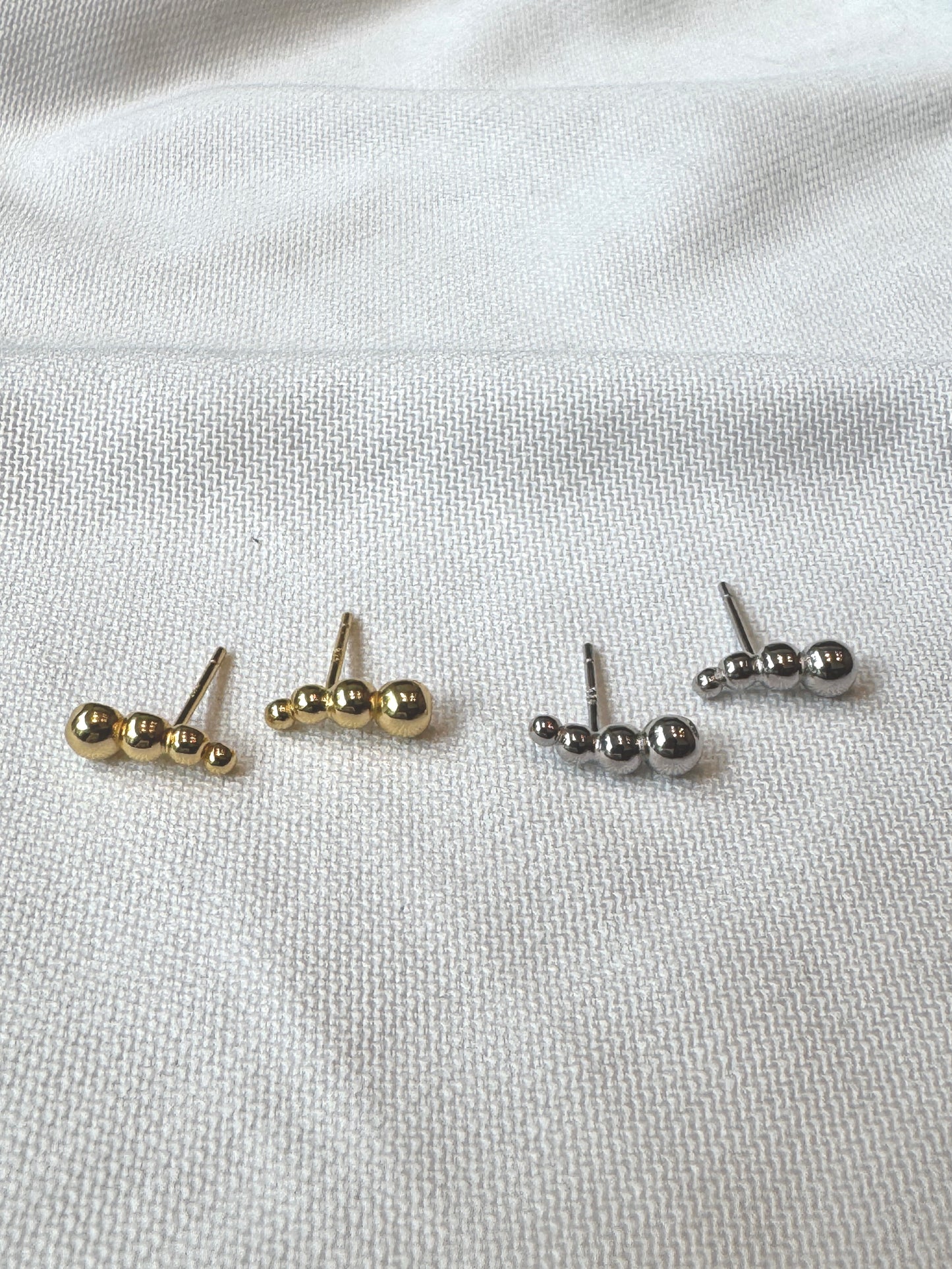 Dainty Climber Earrings | Silver or Gold Plated | Small Crawler Studs