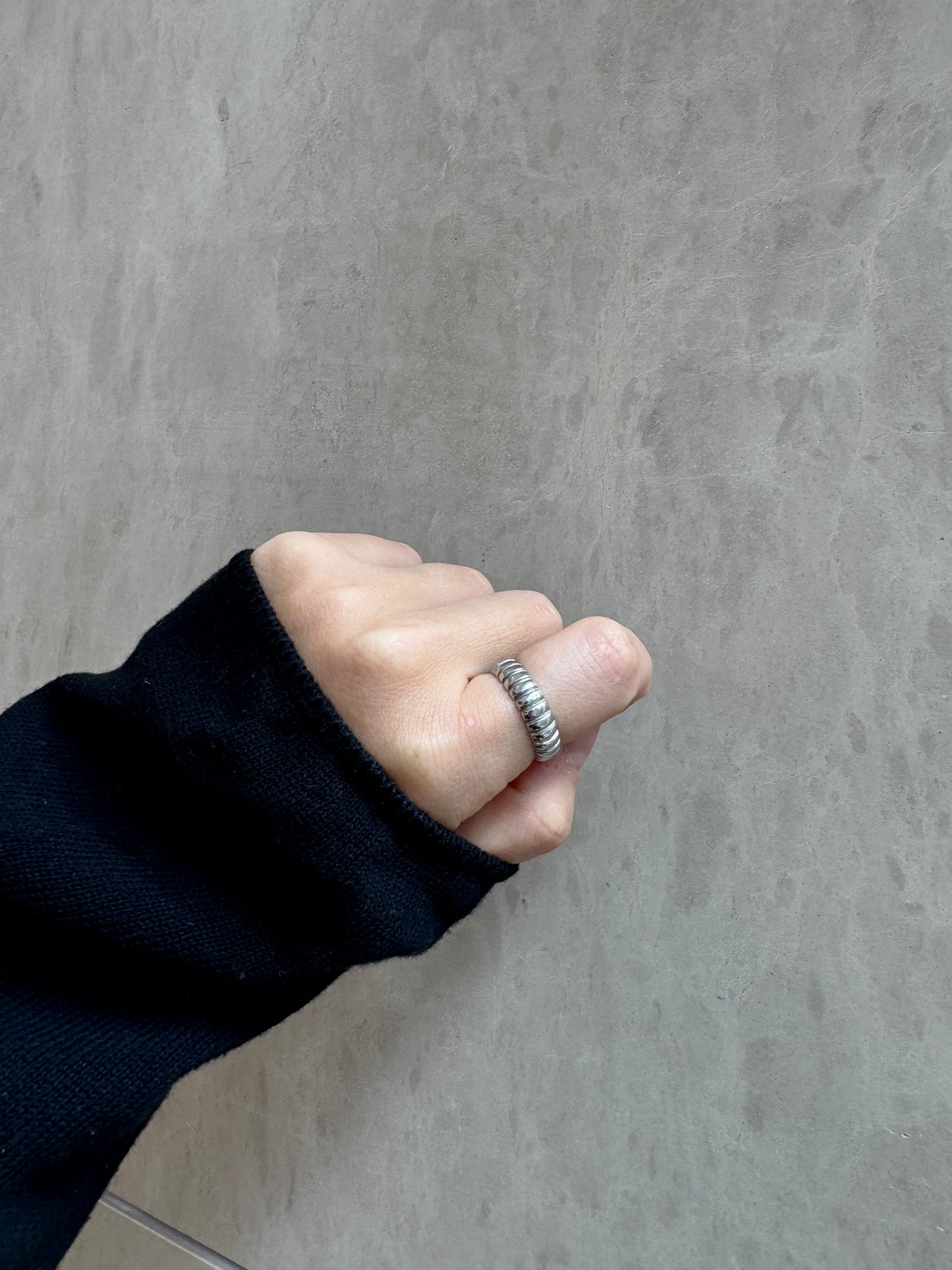 Chunky Textured Band Ring – Gold Plated & Silver