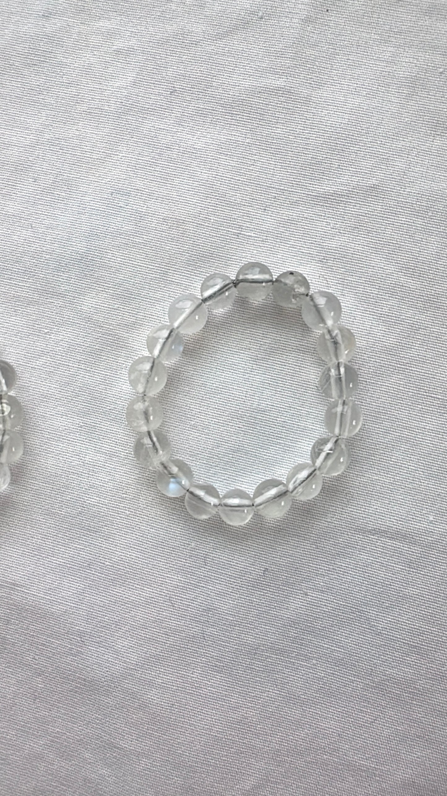 Rainbow Moonstone Beaded Ring - Handmade