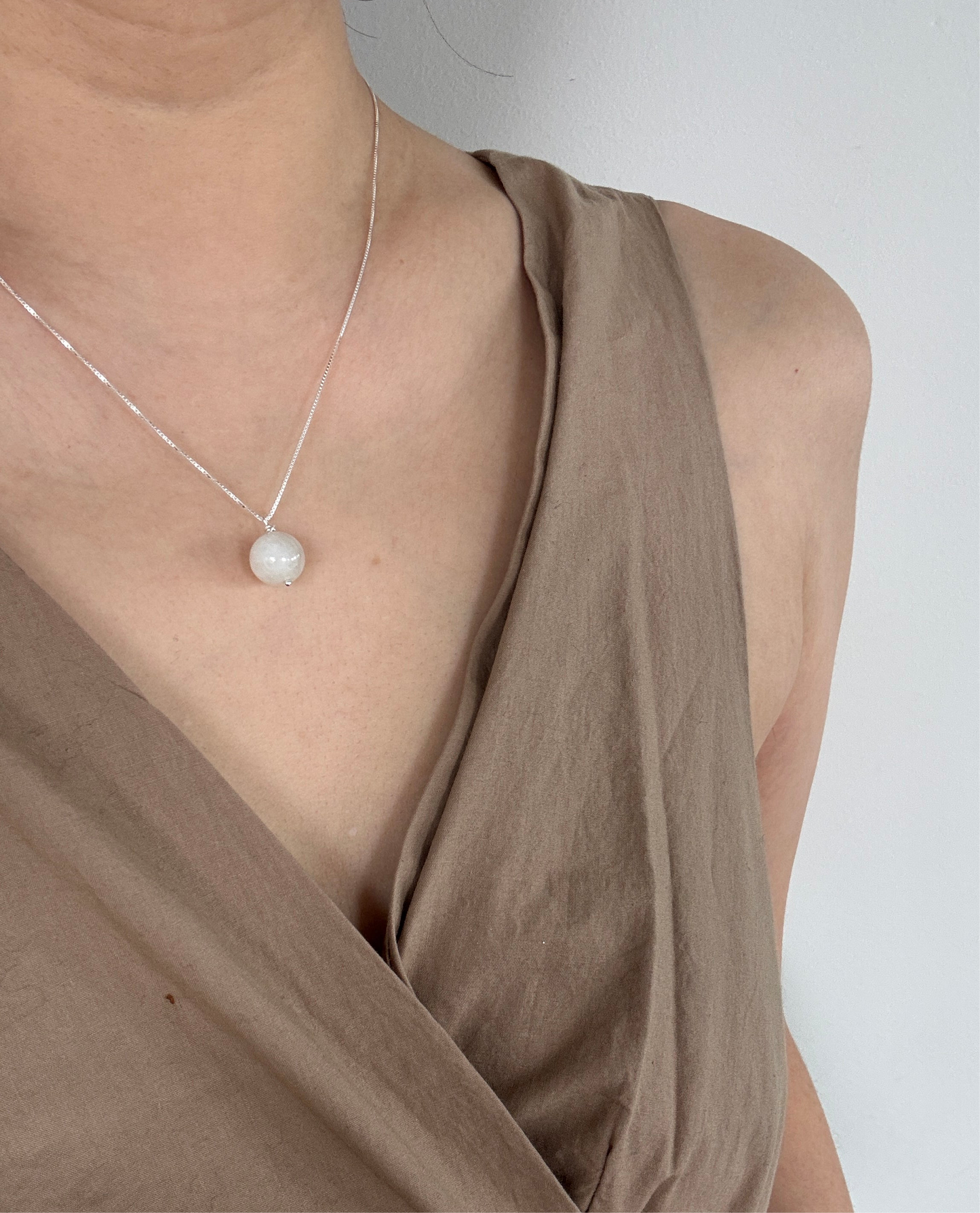 18mm Aquamarine Pendant Necklace – All Handmade with Sterling Silver