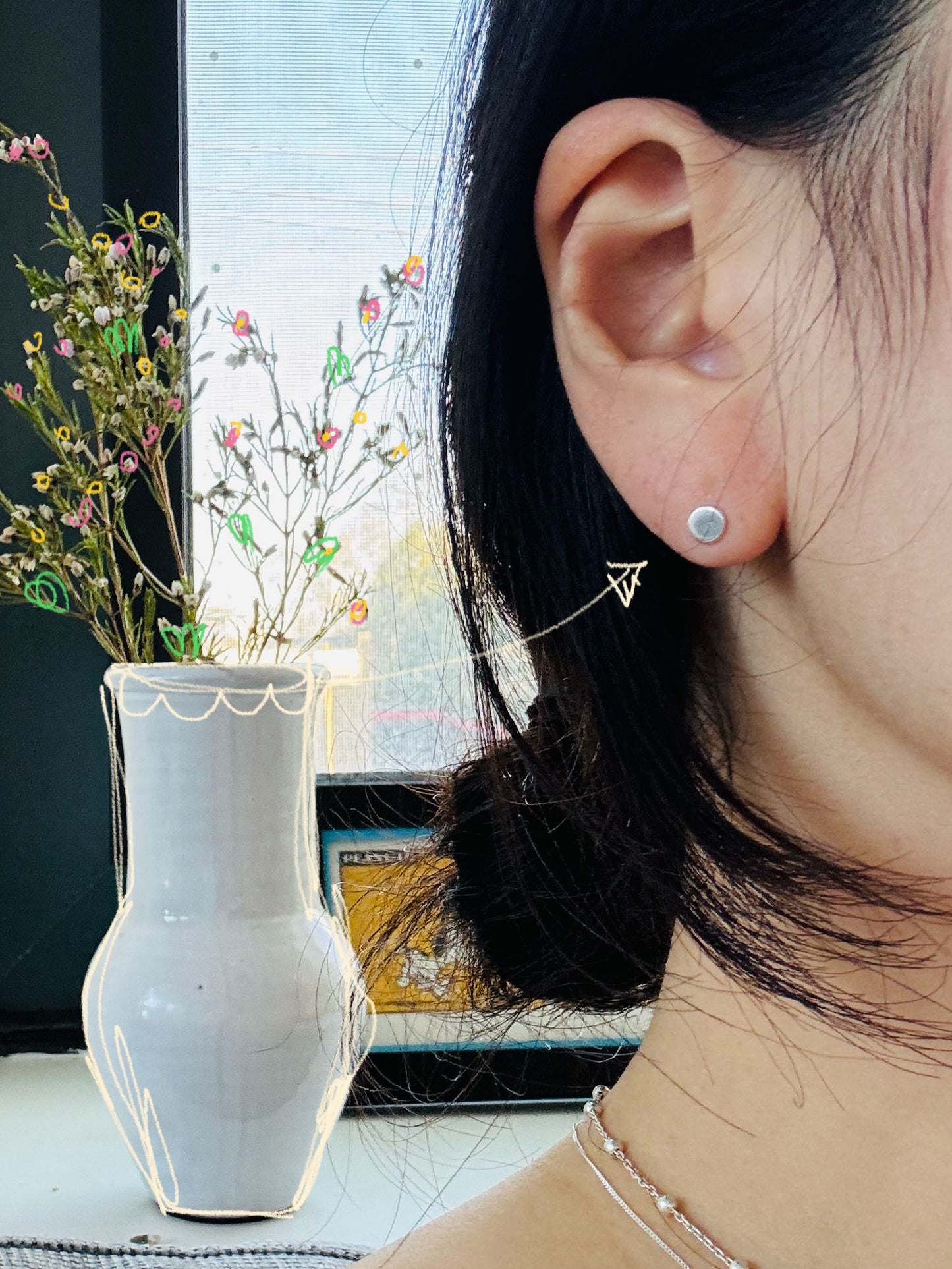 Minimalist Solid Circle Stud Earrings | Sterling Silver & Gold Plated | Everyday Dot Earrings