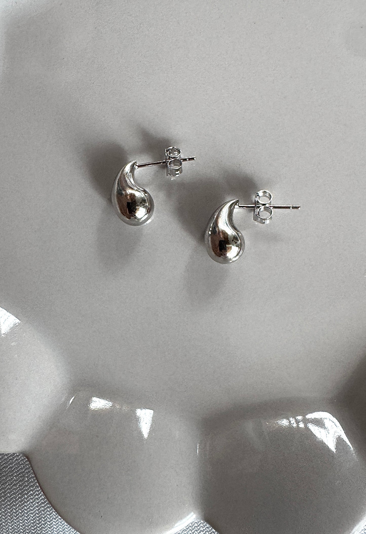 Bold Teardrop Stud Earrings – Solid Sterling Silver