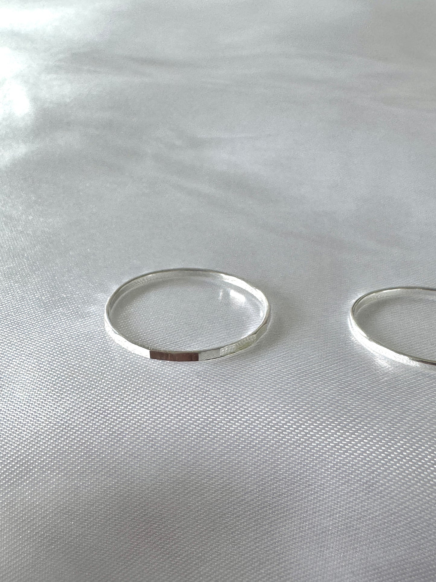 Thin Sterling Silver Ring – 1mm Plain or Hammered Finish, Minimalist Stacking Ring