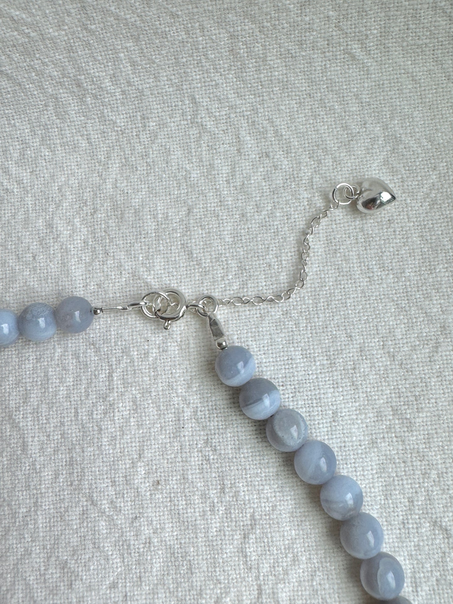 Blue Lace Agate & Pearl Beads Necklace by JENLET