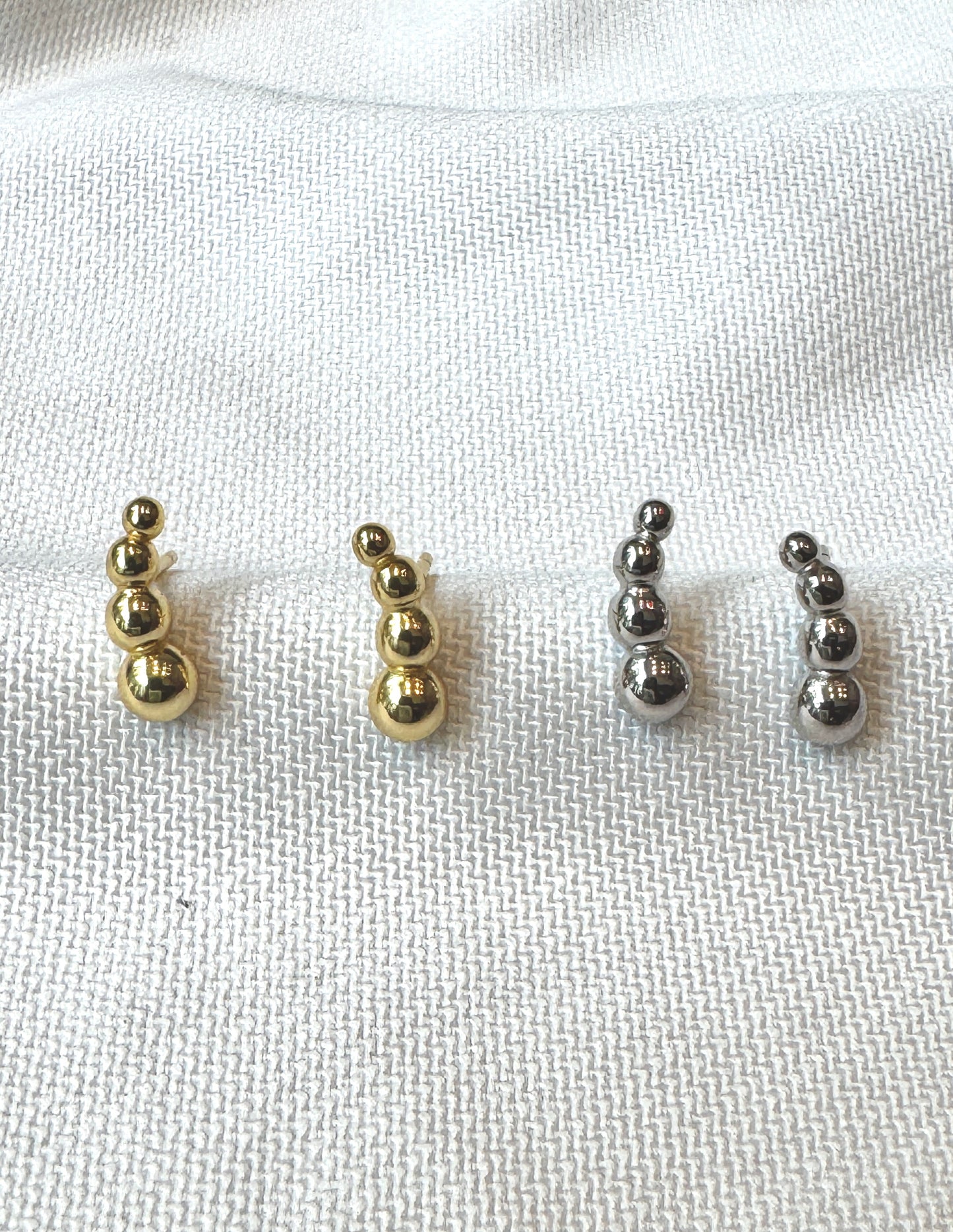 Dainty Climber Earrings | Silver or Gold Plated | Small Crawler Studs