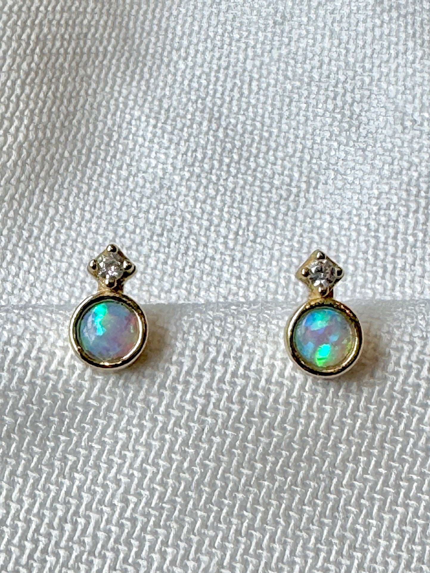 Opal Stud Earrings – Minimal Gold Plated Sterling Silver
