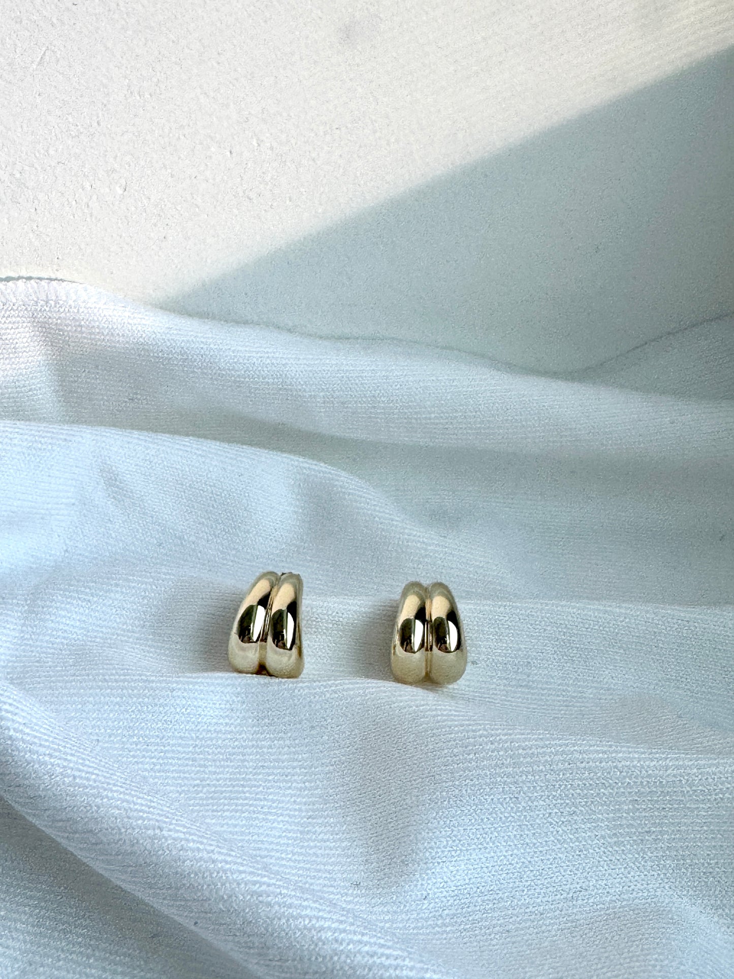 Bold Chunky Gold Plated Silver Stud Earrings