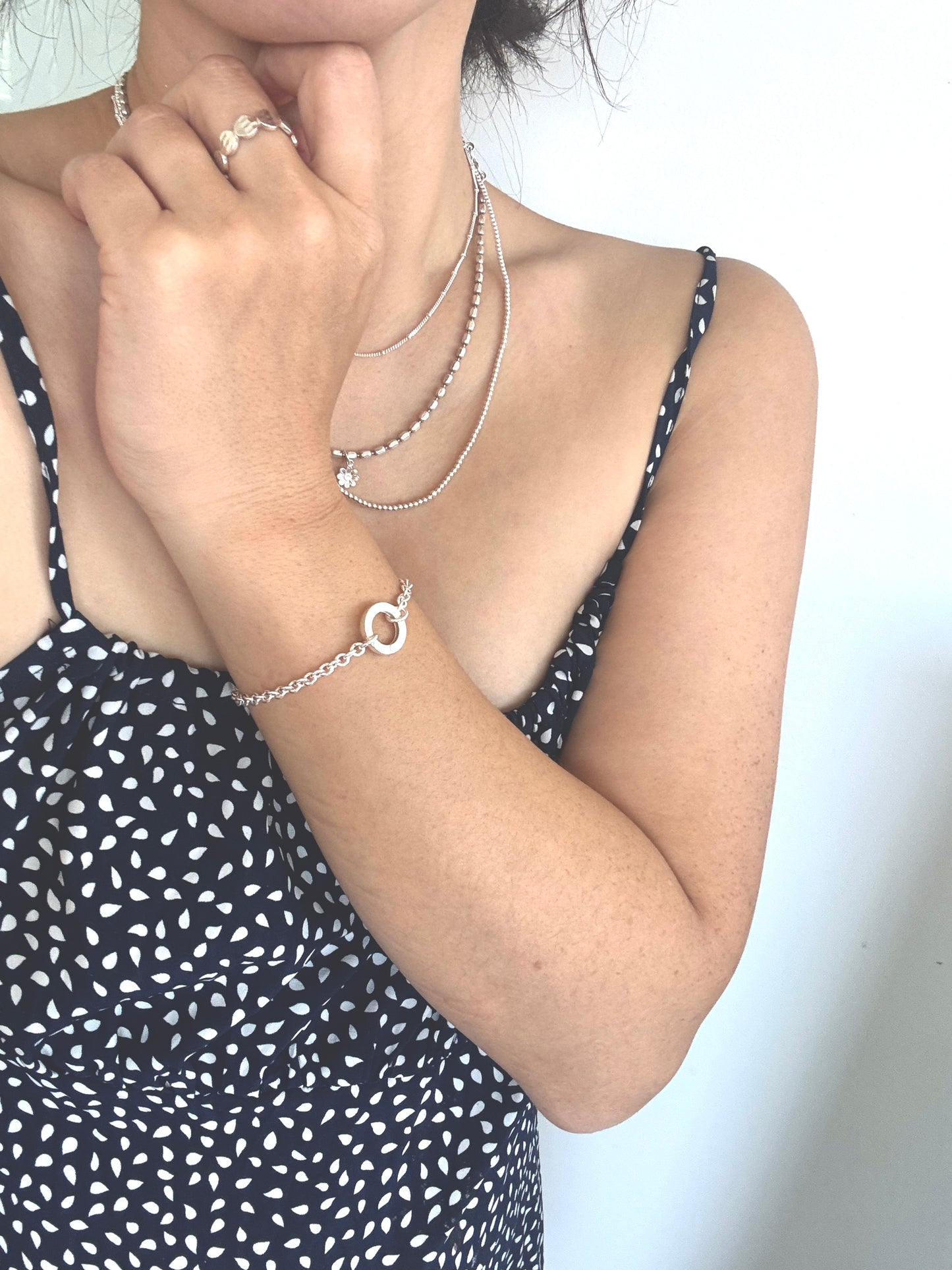 Circle Link Silver Bracelet – Minimal & Handmade