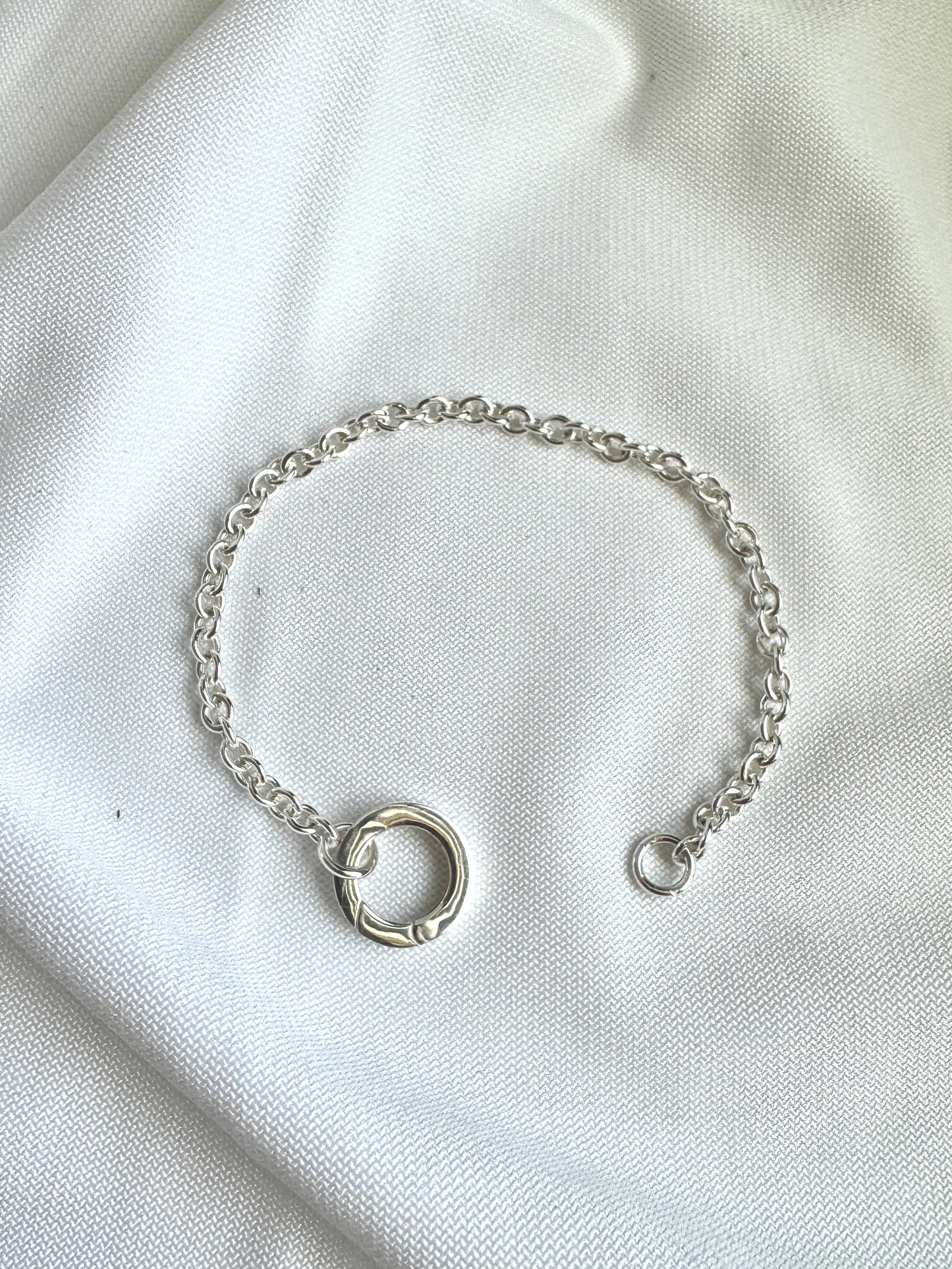 Circle Link Silver Bracelet – Minimal & Handmade
