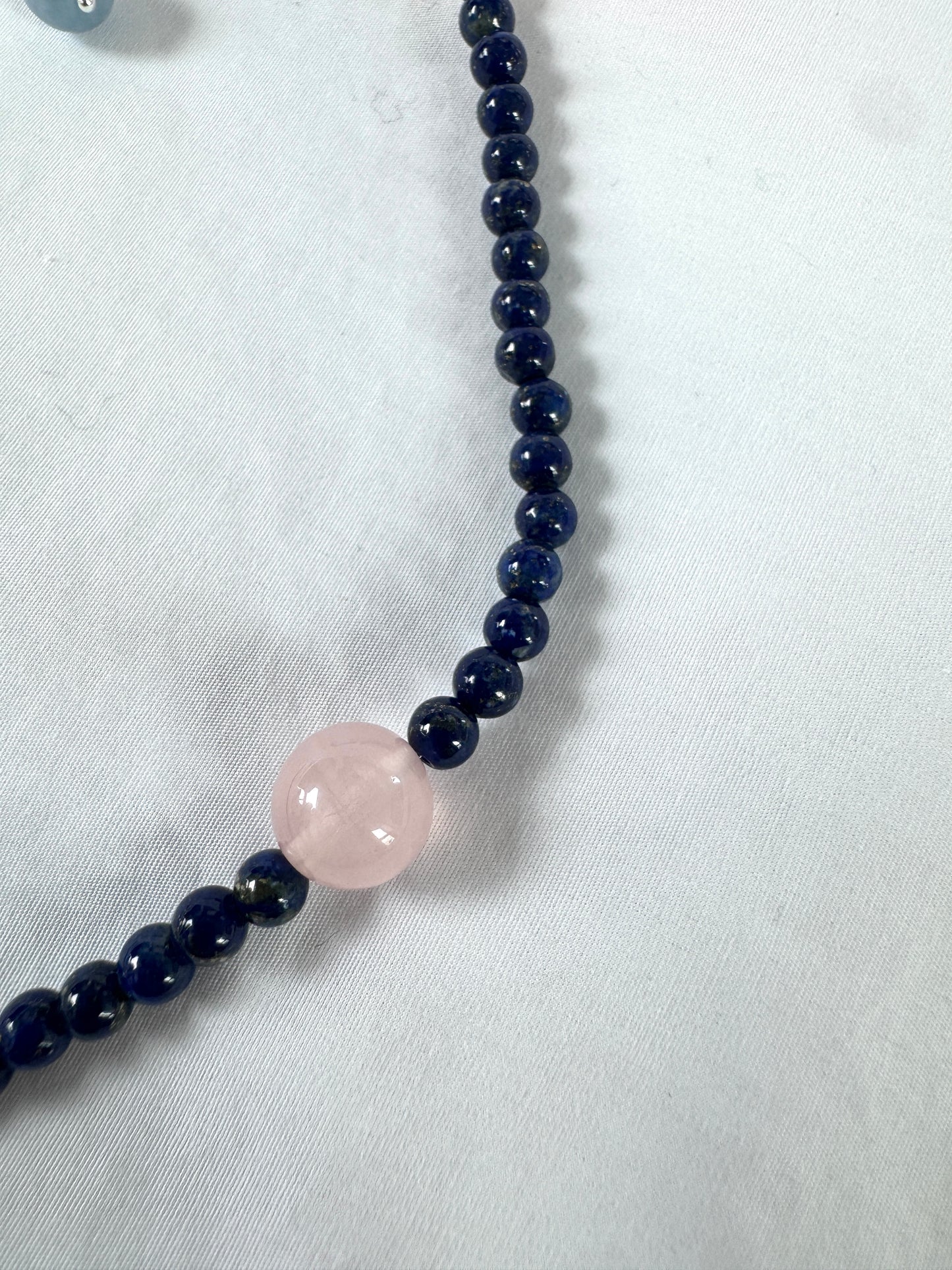 Lapis Lazuli & Gemstone Beaded Necklace with Pearl