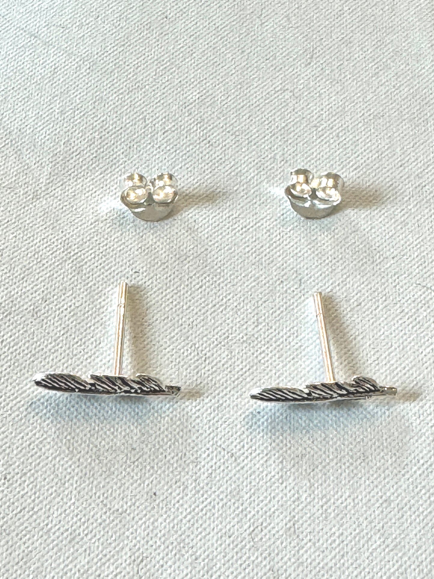 925 Sterling Silver Feather Stud Earrings – Boho Minimal Jewelry