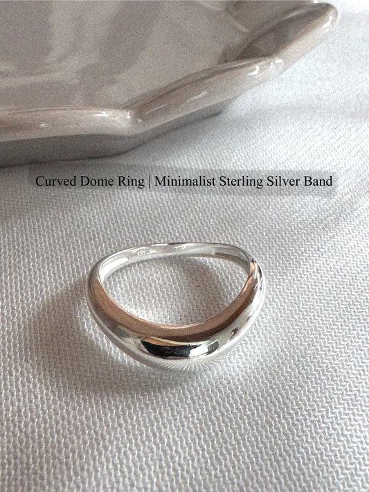 Bold Dome Sterling Silver Ring | High Polish Finish | Trendy Chunky Band