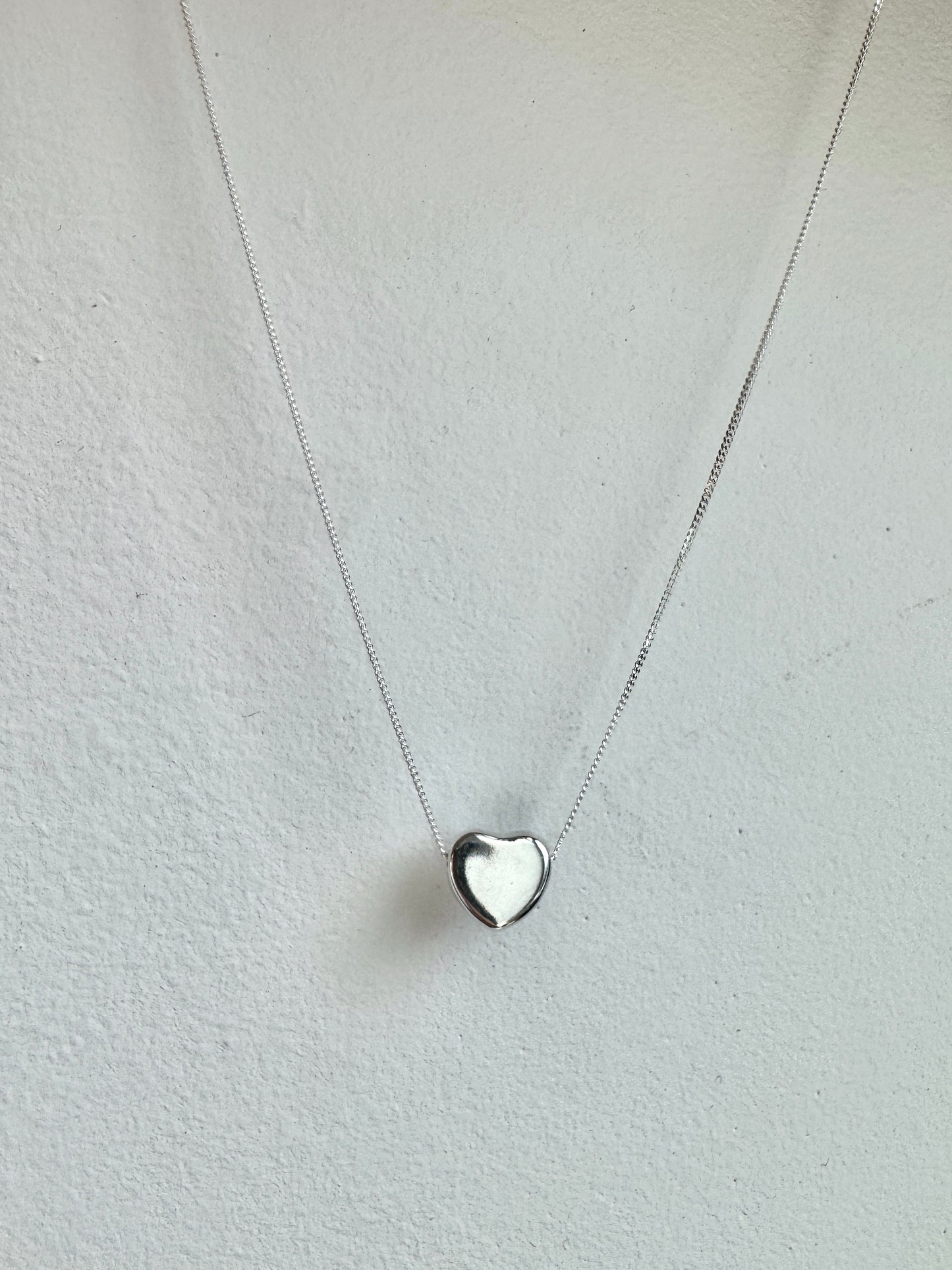 Sterling Silver Heart Necklace | 13mm Heart Pendant | Minimalist Everyday Jewelry