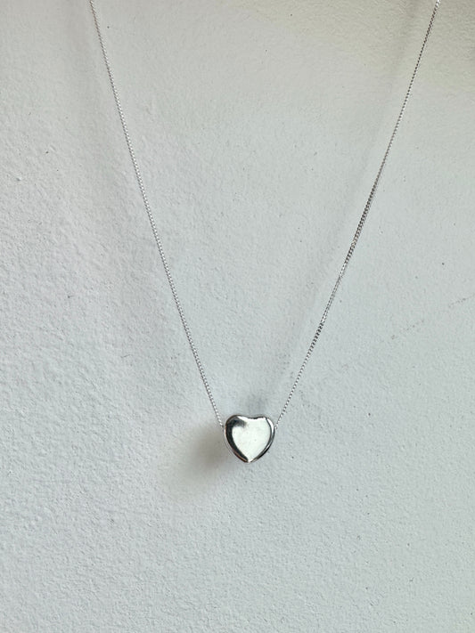 Sterling Silver Heart Necklace | 13mm Heart Pendant | Minimalist Everyday Jewelry