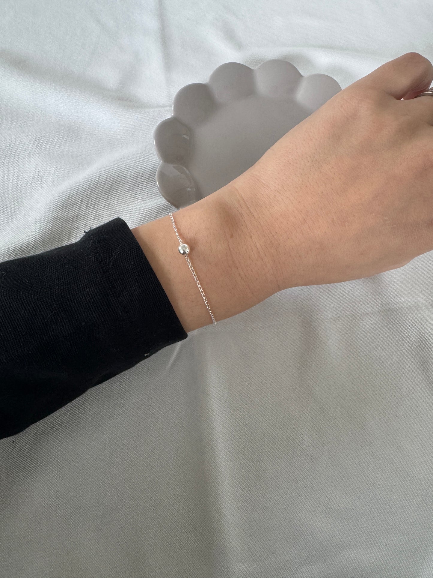 Custom 925 Silver Ball Chain Bracelet – Minimalist Elegant Jewelry