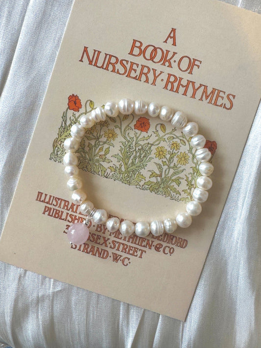 Freshwater Pearl Bracelet with Rose Quartz Accent — Summer Ready