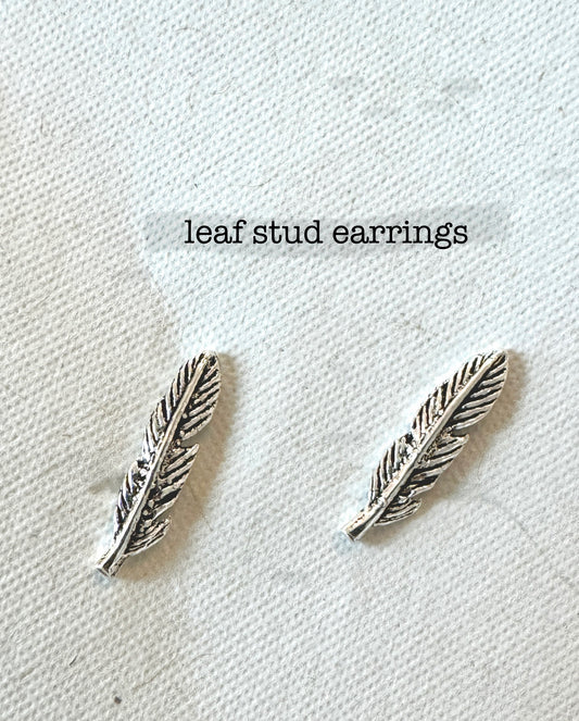 925 Sterling Silver Feather Stud Earrings – Boho Minimal Jewelry