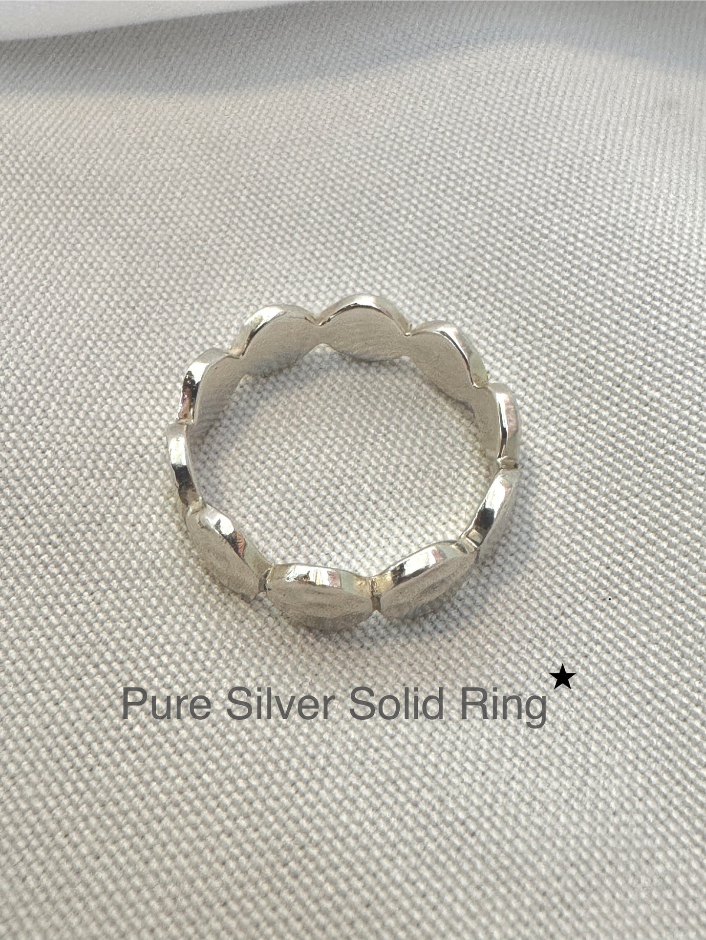 Chunky Hammered Silver Ring – Bold Stacked Look