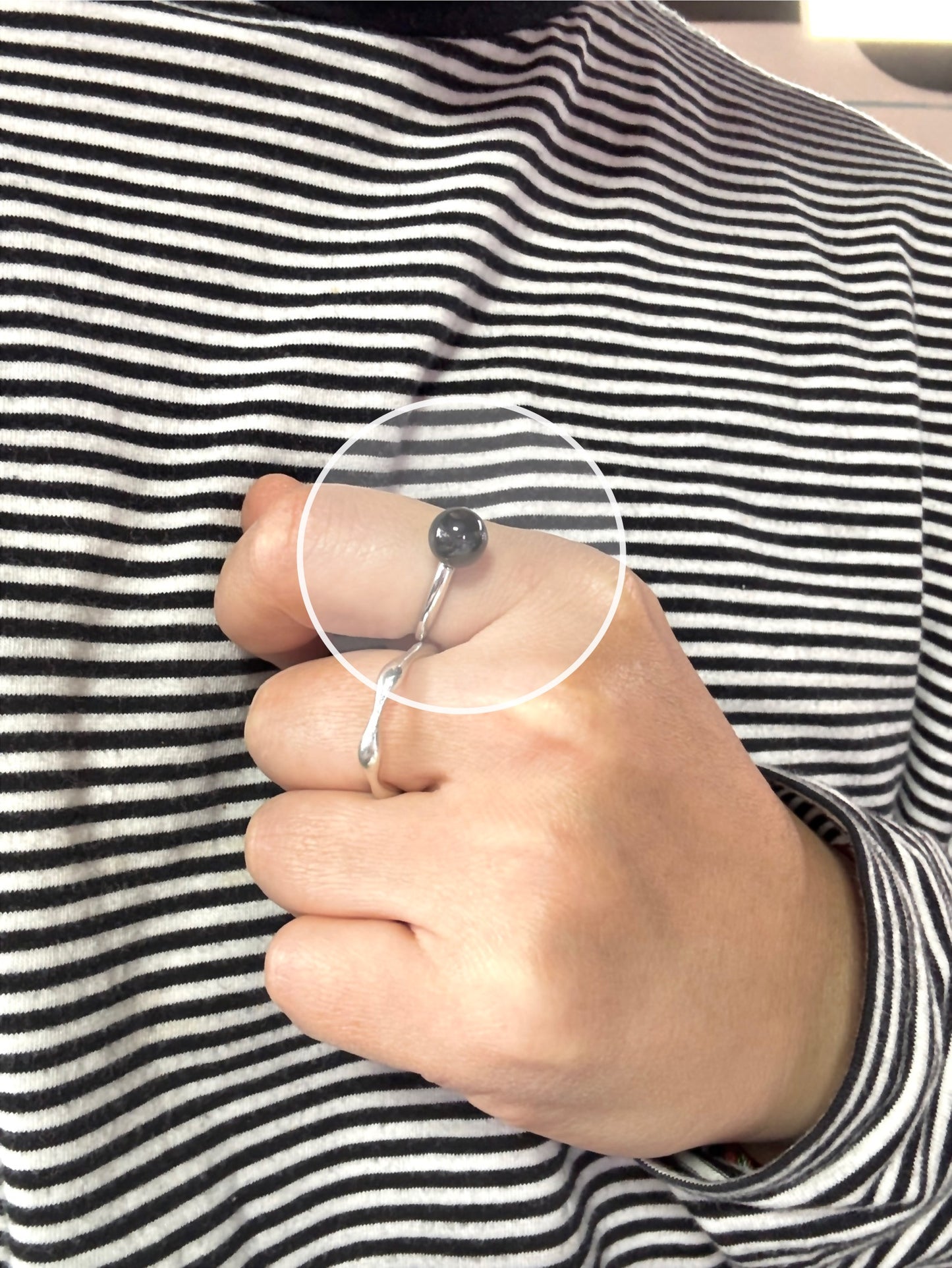 Sterling Silver Ring with 8mm Black Onyx | Minimal Bold State