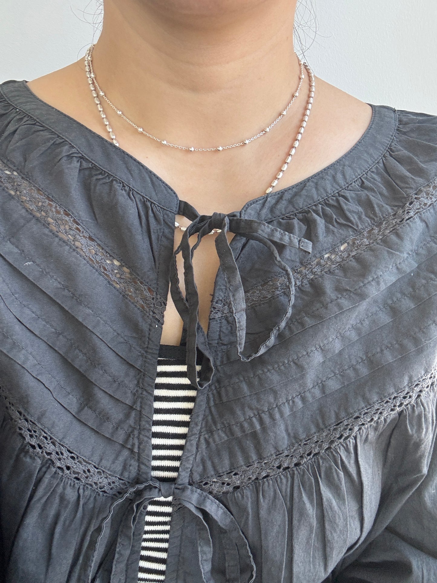 Solid 3mm Silver Ball Chain Necklace | Custom Length Minimalist Summer Jewerly