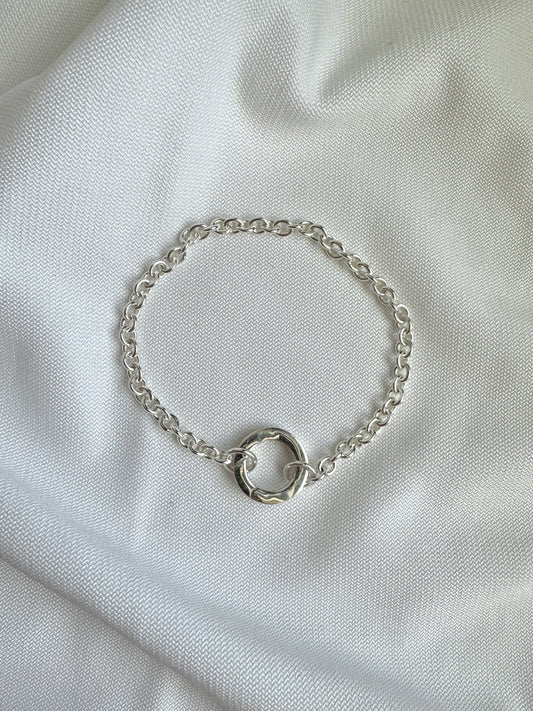 Circle Link Silver Bracelet – Minimal & Handmade
