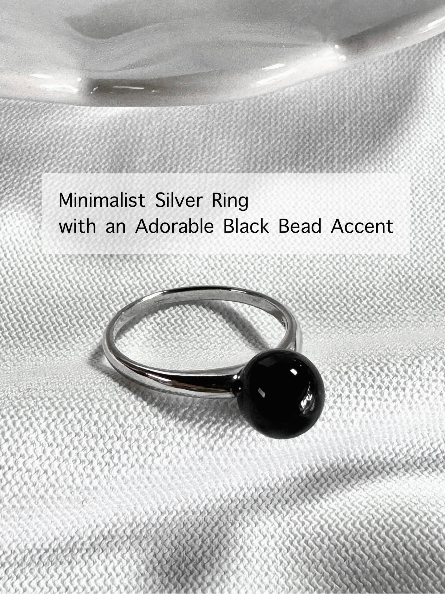 Sterling Silver Ring with 8mm Black Onyx | Minimal Bold State