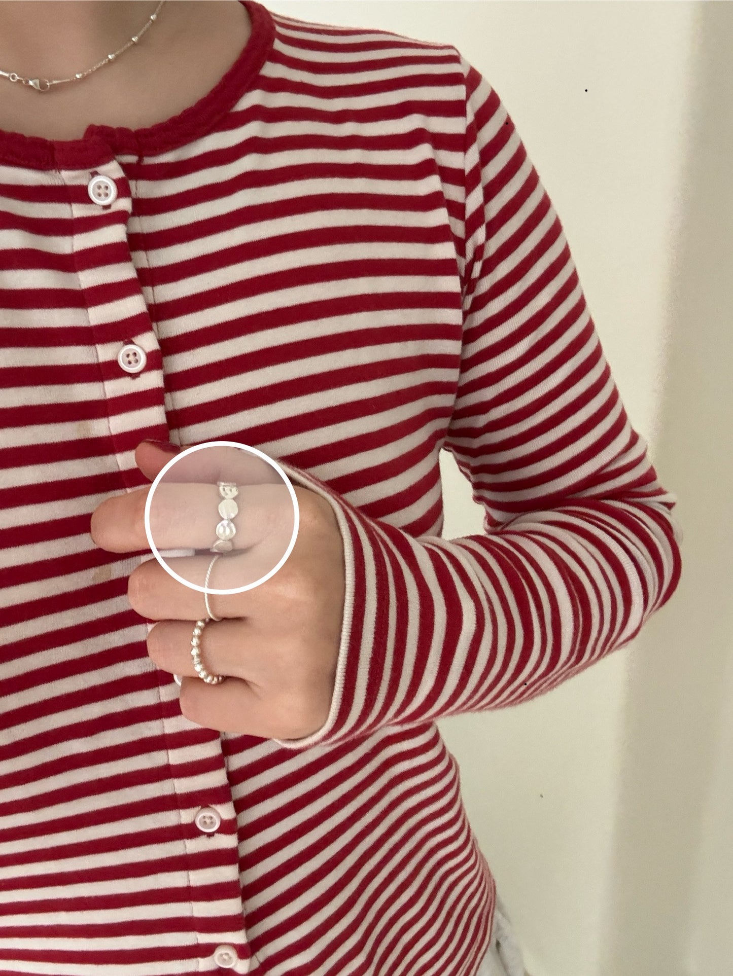 Chunky Hammered Silver Ring – Bold Stacked Look