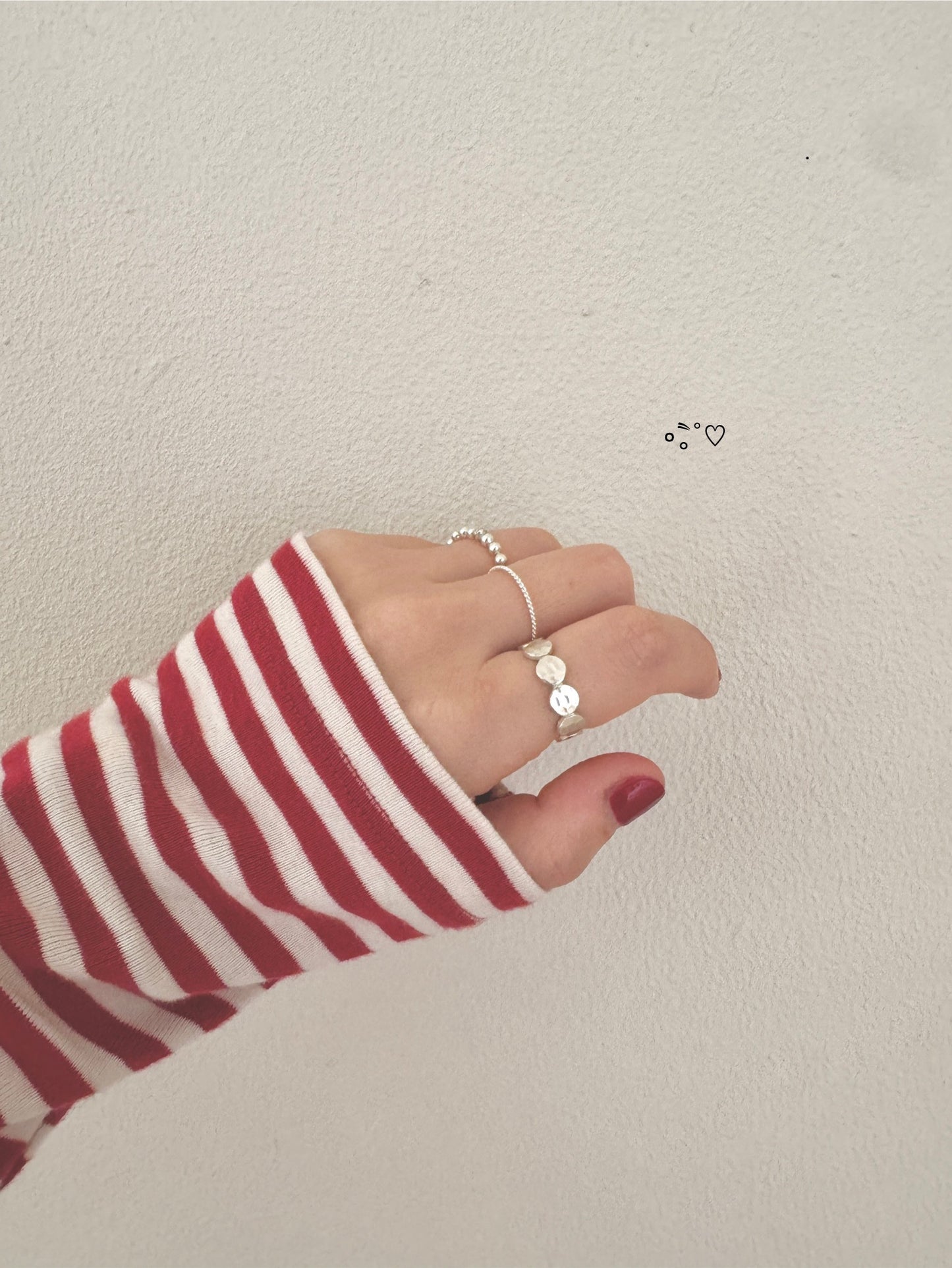 Chunky Hammered Silver Ring – Bold Stacked Look