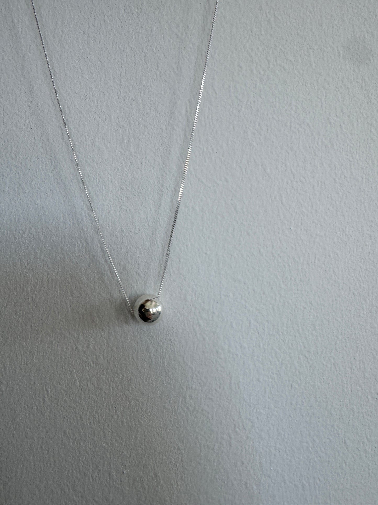 Minimalist Silver Ball Pendant Necklace | 925 Sterling Silver Chain