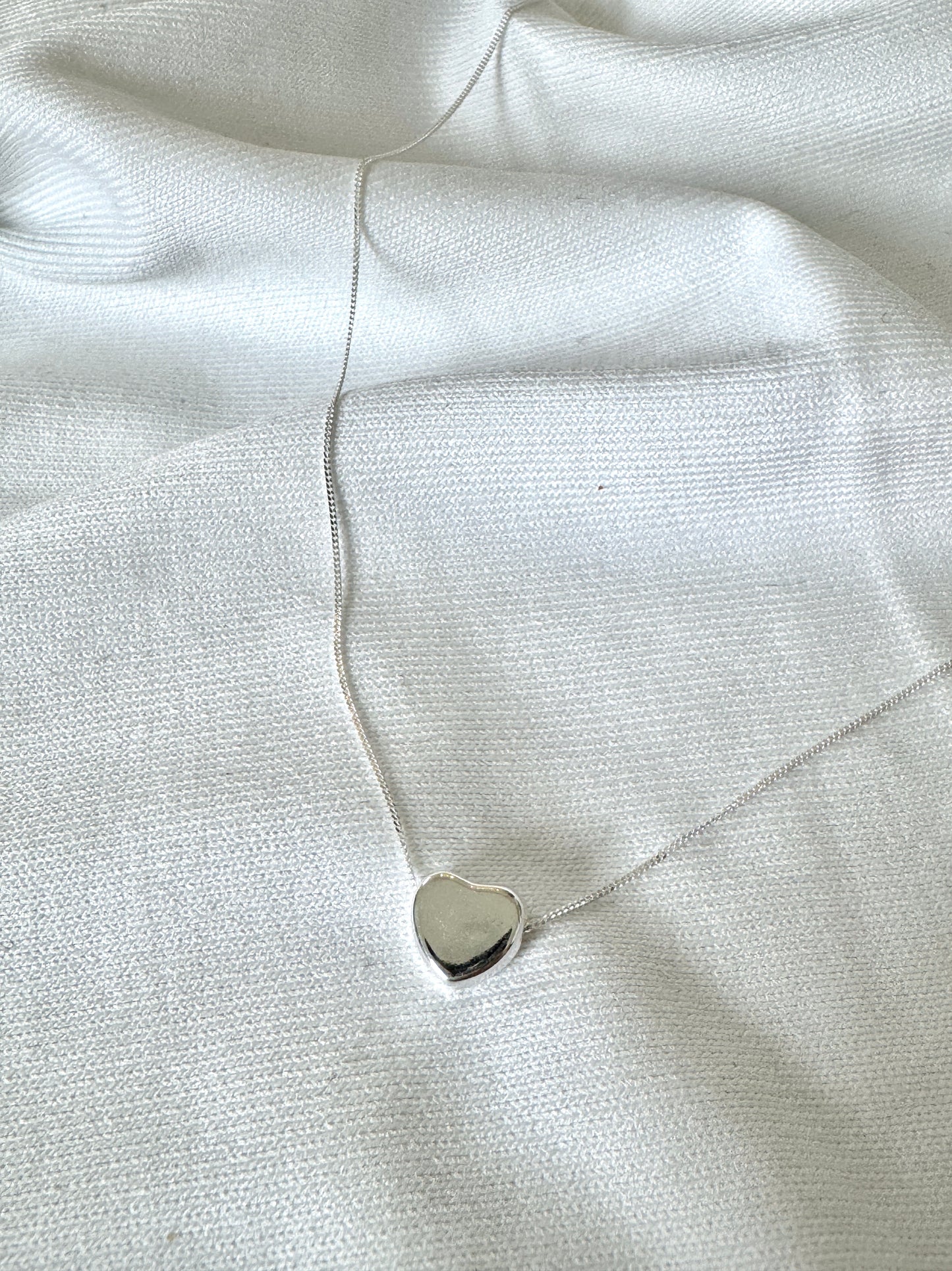 Sterling Silver Heart Necklace | 13mm Heart Pendant | Minimalist Everyday Jewelry